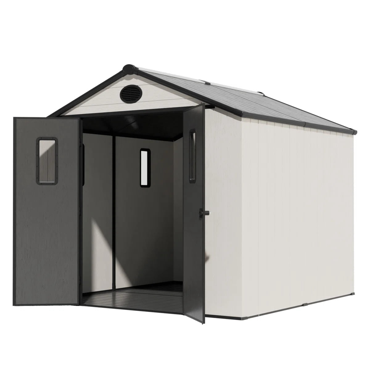 MeetLeisure Outdoor Resin Storage Shed (Grey, 8 ft x 8 ft) jwu9q
