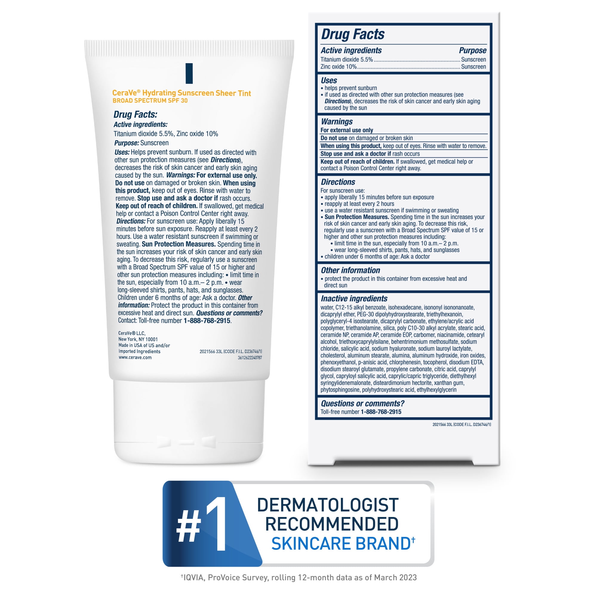 CeraVe Tinted Hydrating Mineral Sunscreen Face Lotion with SPF 30 (Sheer Tint, 1.7 fl oz) jqq3w - Image 9