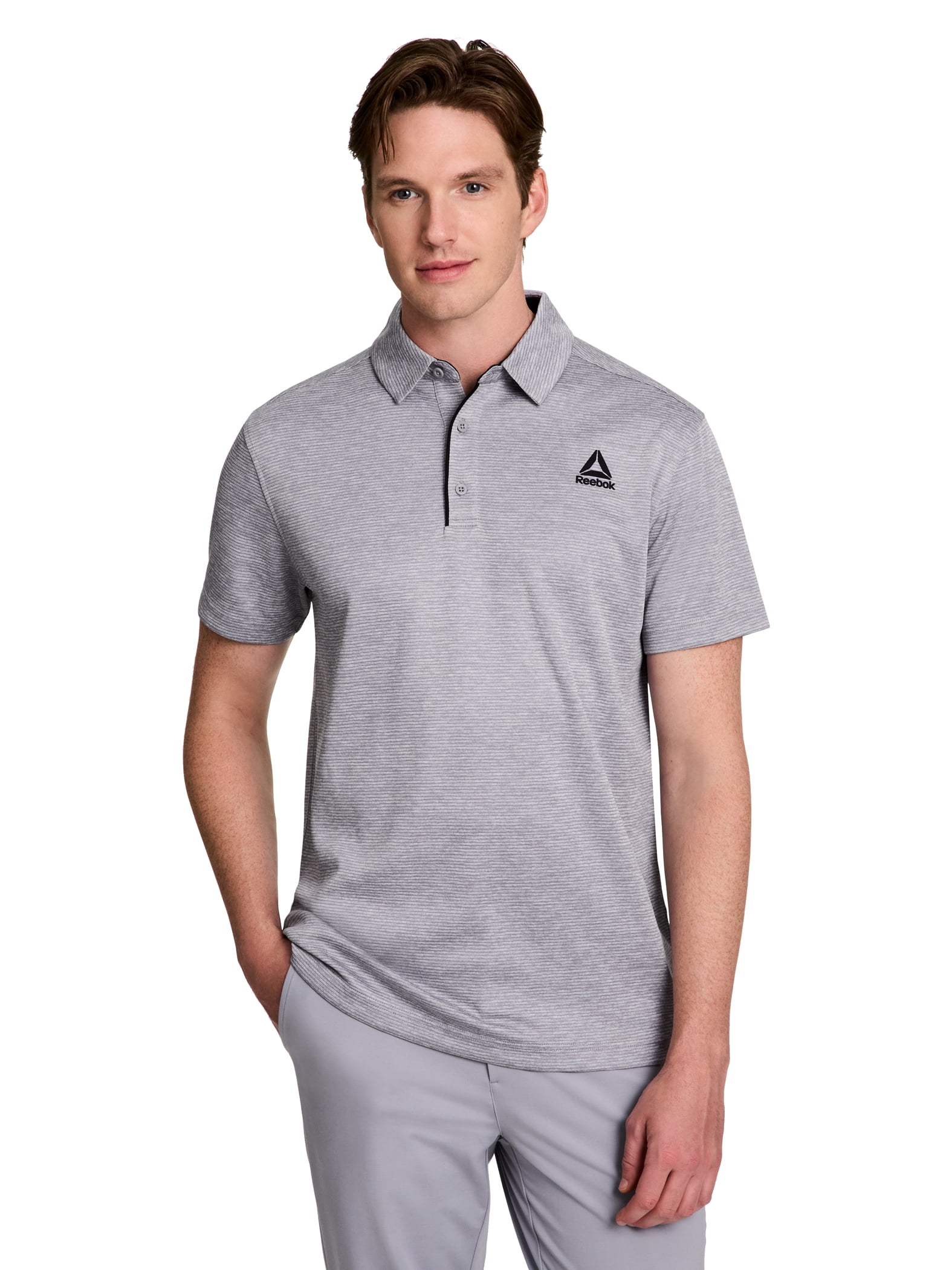 Reebok Men's Performance Polo Shirt Moisture-Wicking Active Athletic Top (Black, S) 4g113