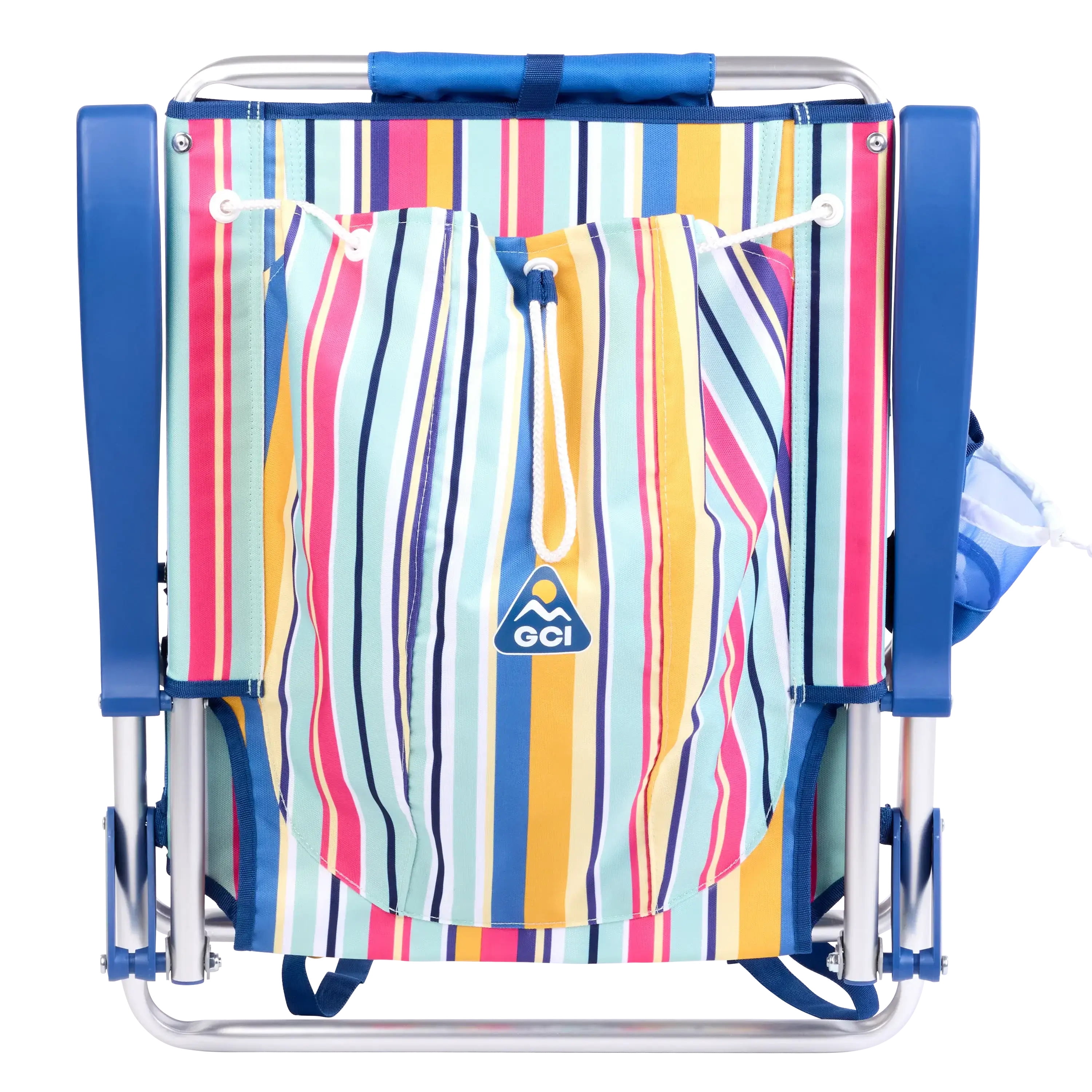GCI Outdoor Backpack Beach Chair, Lightweight Low Profile Reclining Chair with Padded Straps (Multistripe, 8.6 lb) 3o2lz