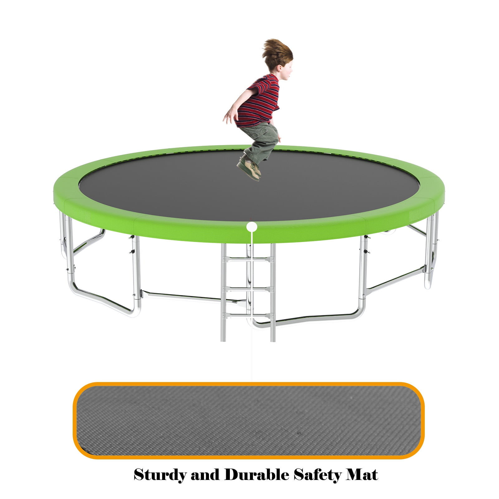 Segmart 16 ft Outdoor Recreational Trampoline with Basketball Hoop and Safety Enclosure Net (Green, 1320 lb) z3gvl