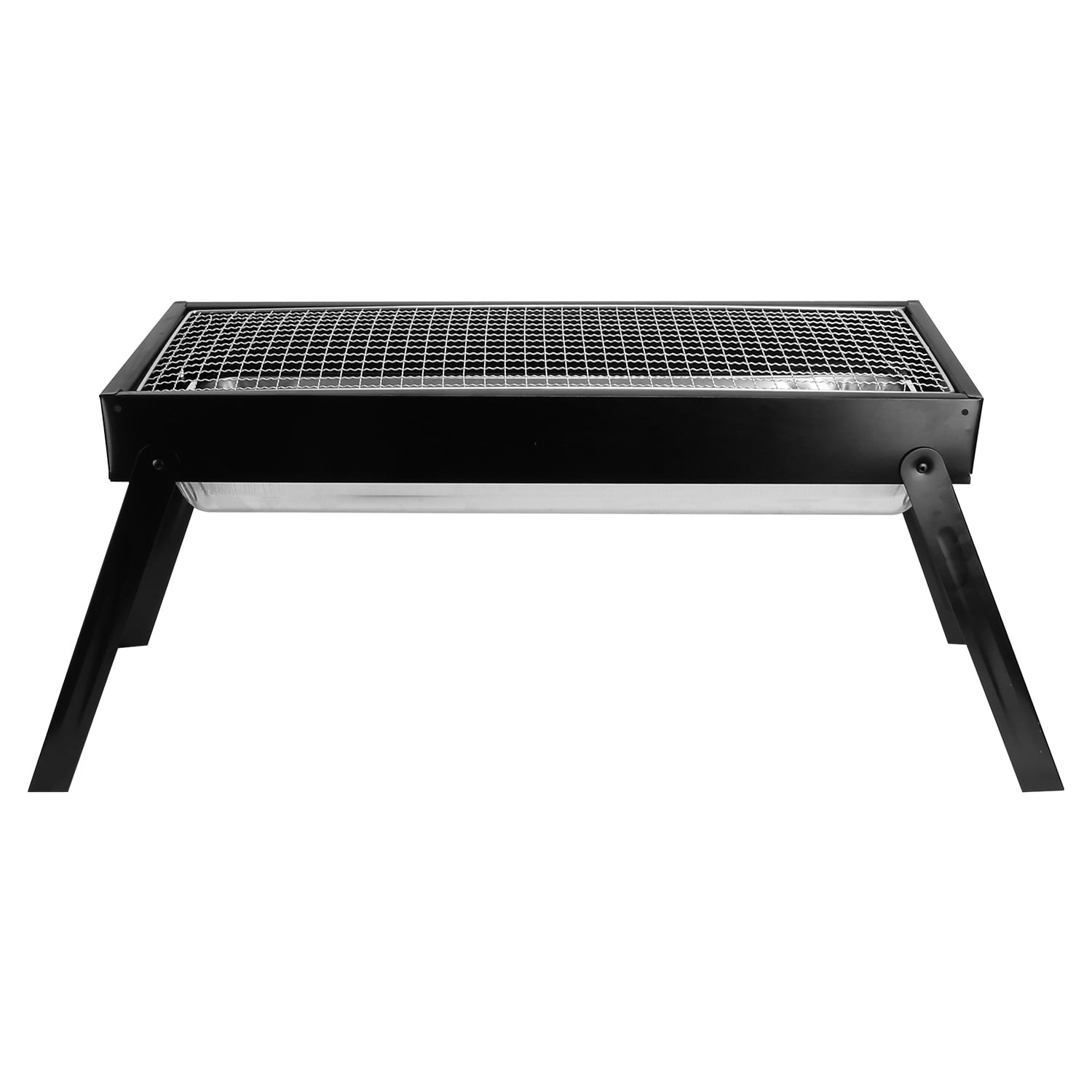 Zorpupoa Foldable Charcoal BBQ Grill Portable Stainless Steel Tabletop Grill for Camping and Outdoor Cooking (Black, 21.85x8.85x12 in) wrd1d