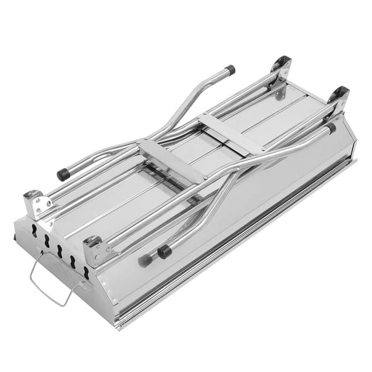 AsterOutdoor Portable Stainless Steel Grill, Lightweight Outdoor Camping BBQ Stove with Anti-Scald Handle (Silver, 15.7 in x 11.8 in) 9ky87