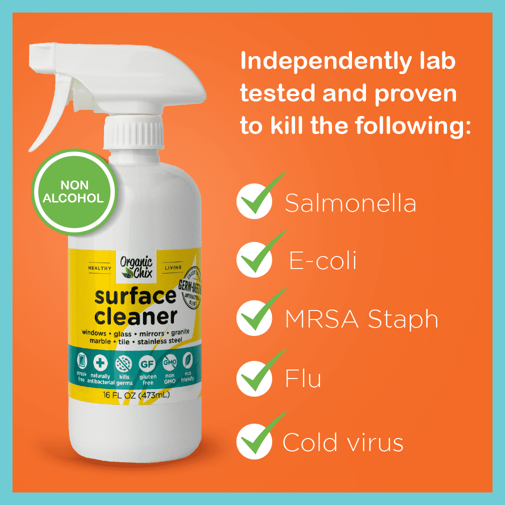 Organic Chix Natural Antibacterial All-Purpose Surface Cleaner (16 fl oz, 2 Pack) f5dst