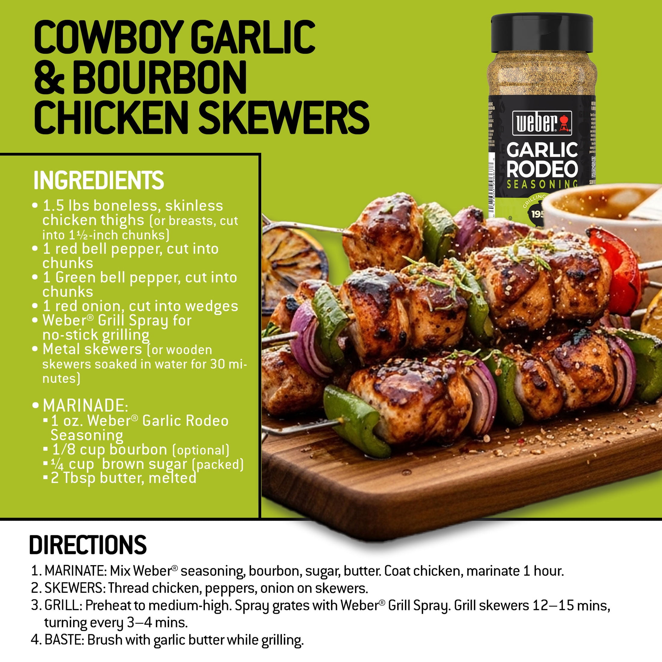 Weber Garlic Rodeo Seasoning Blend, Savory Herb Grilling Spice (7.75 oz) cp1vn