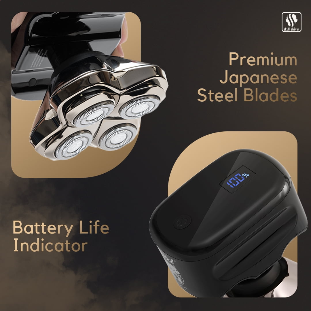 Skull Shaver Pitbull Gold PRO Electric Head Shaver and Baby Beast Trimmer Combo Set (Gold, 2-Piece Kit) tdqb4
