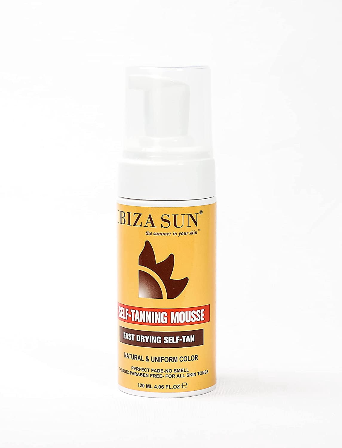 Ibiza Sun Organic Self Tanning Mousse for Face and Body (Natural Sunless Tan, 6.7 fl oz) 4mwun