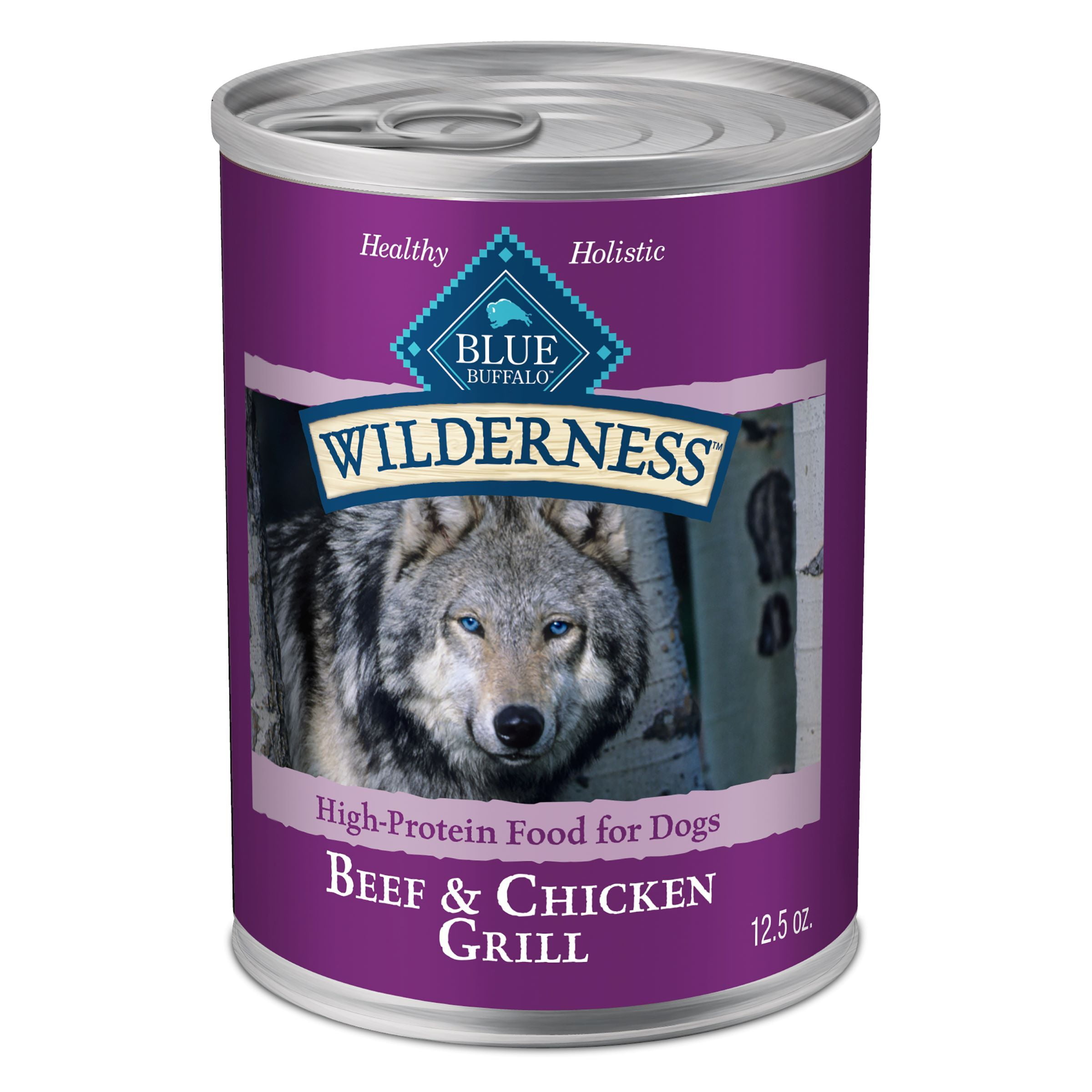 Blue Buffalo Wilderness High Protein Beef and Chicken Grain-Free Adult Dog Food (12.5 oz) 22uvn