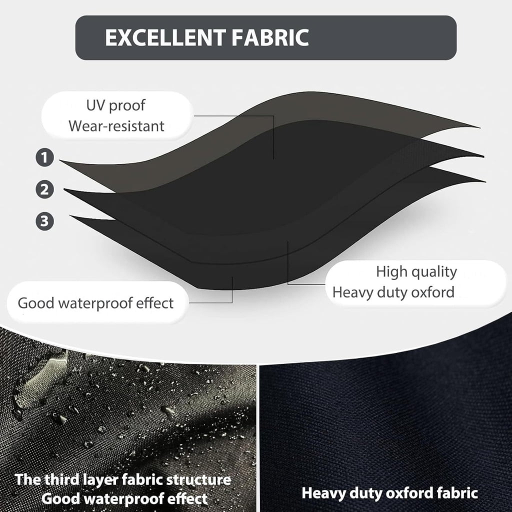 KRYTJACZ Heavy Duty BBQ Grill Cover for Built-in Gas and Charcoal Grills (Black, 42 in) 53yxv