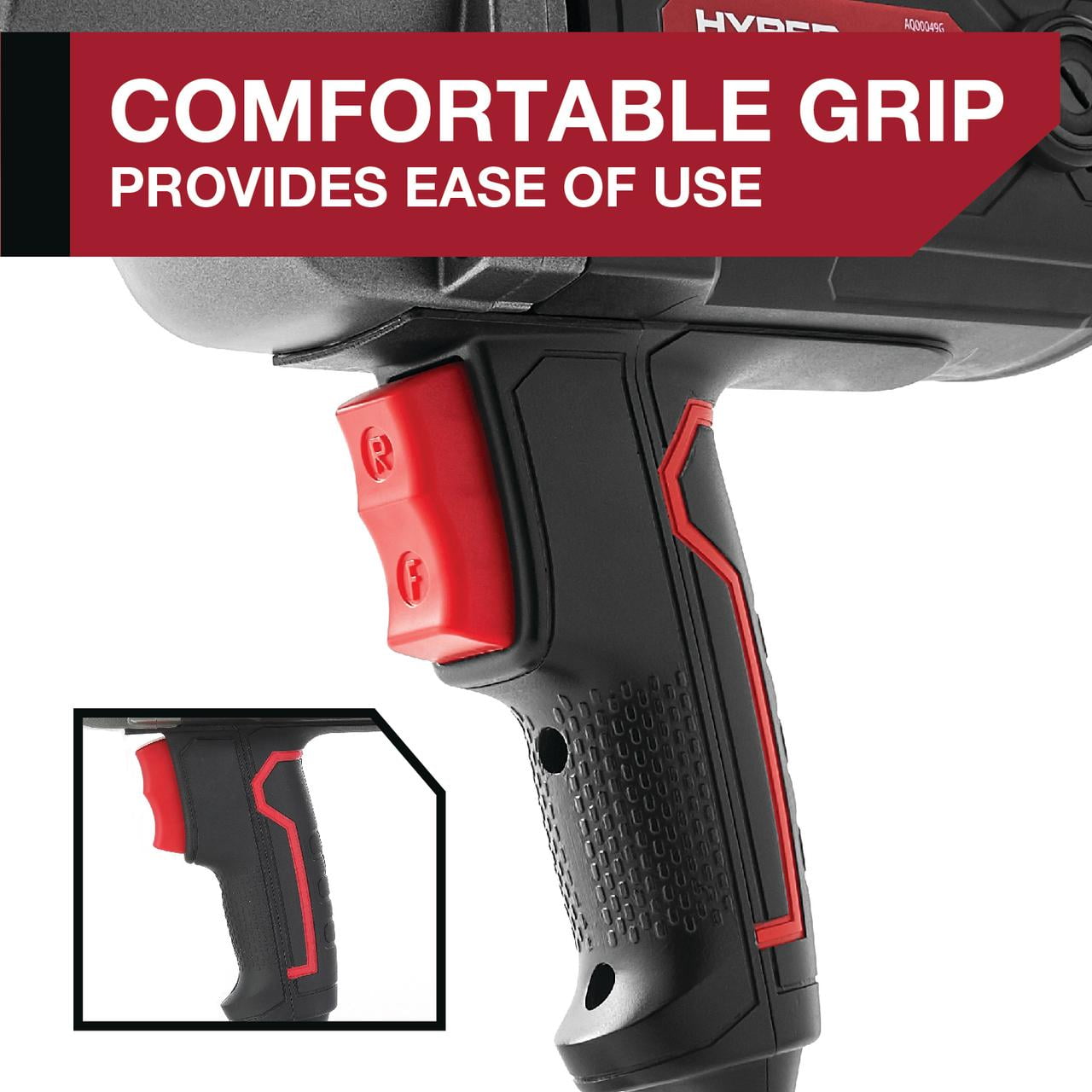 Hyper Tough 7.5A Electric Impact Wrench, Heavy-Duty Power Tool (Black, 0.5 in) iqeau