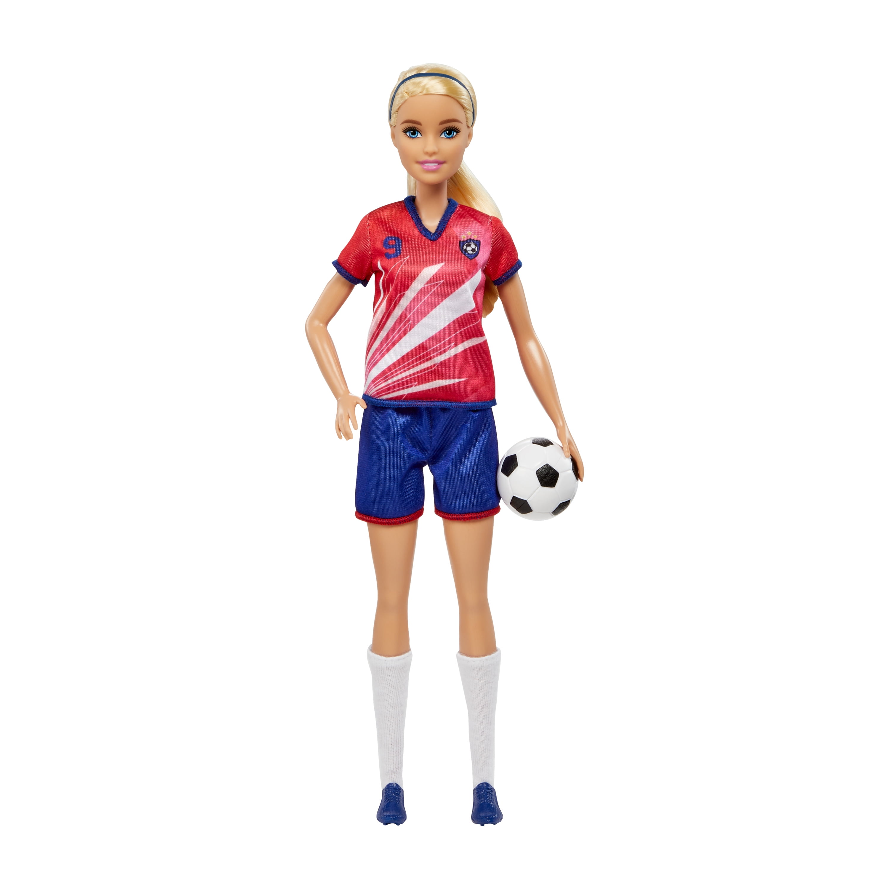 Barbie Soccer Player Doll with Blonde Ponytail, #9 Uniform, and Sports Accessories (11.5 in) s4c8k
