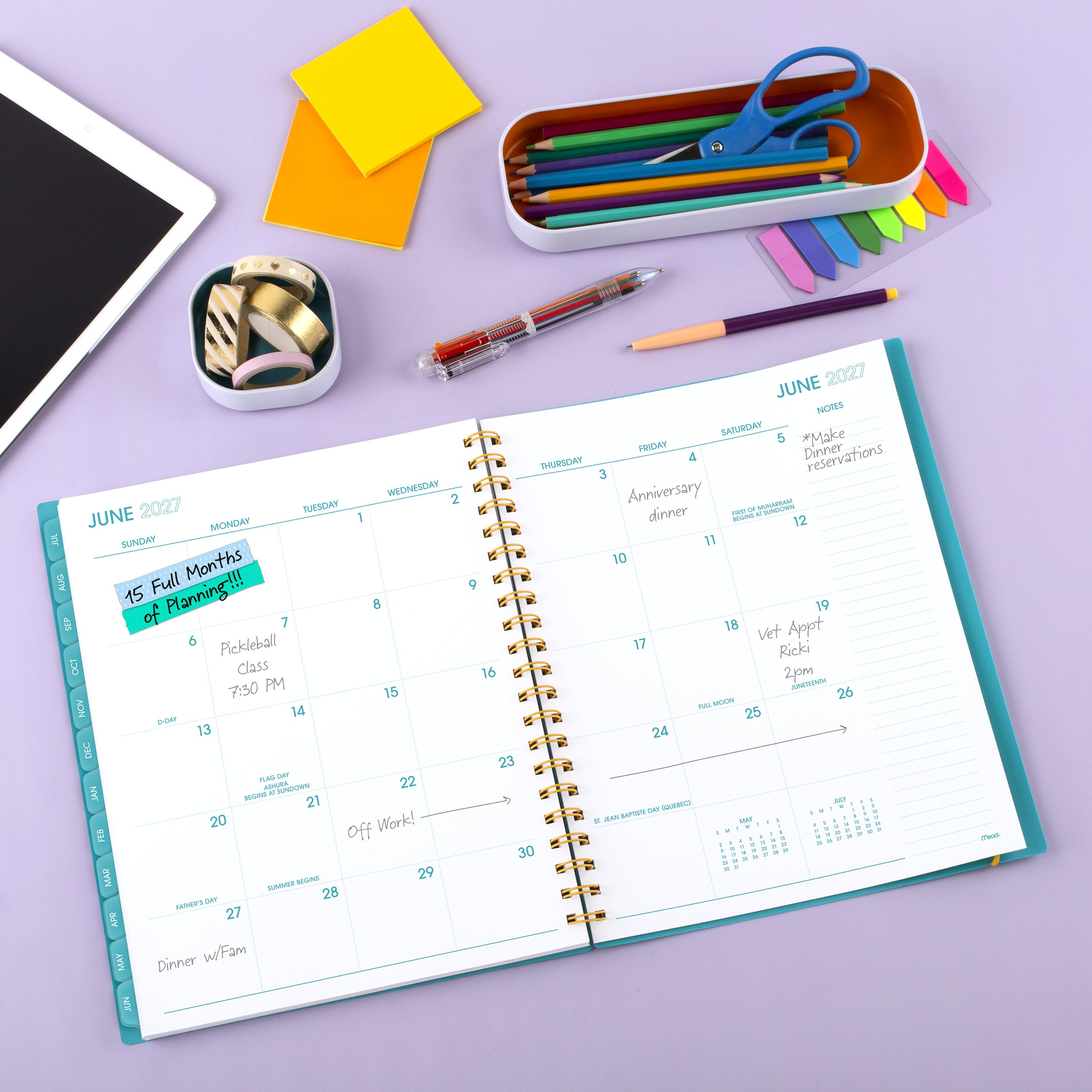 Mead Academic Planner 2026-2027, Weekly & Monthly Organizer (Tranquil Turquoise, 8.5 in x 11 in) 6uoy5