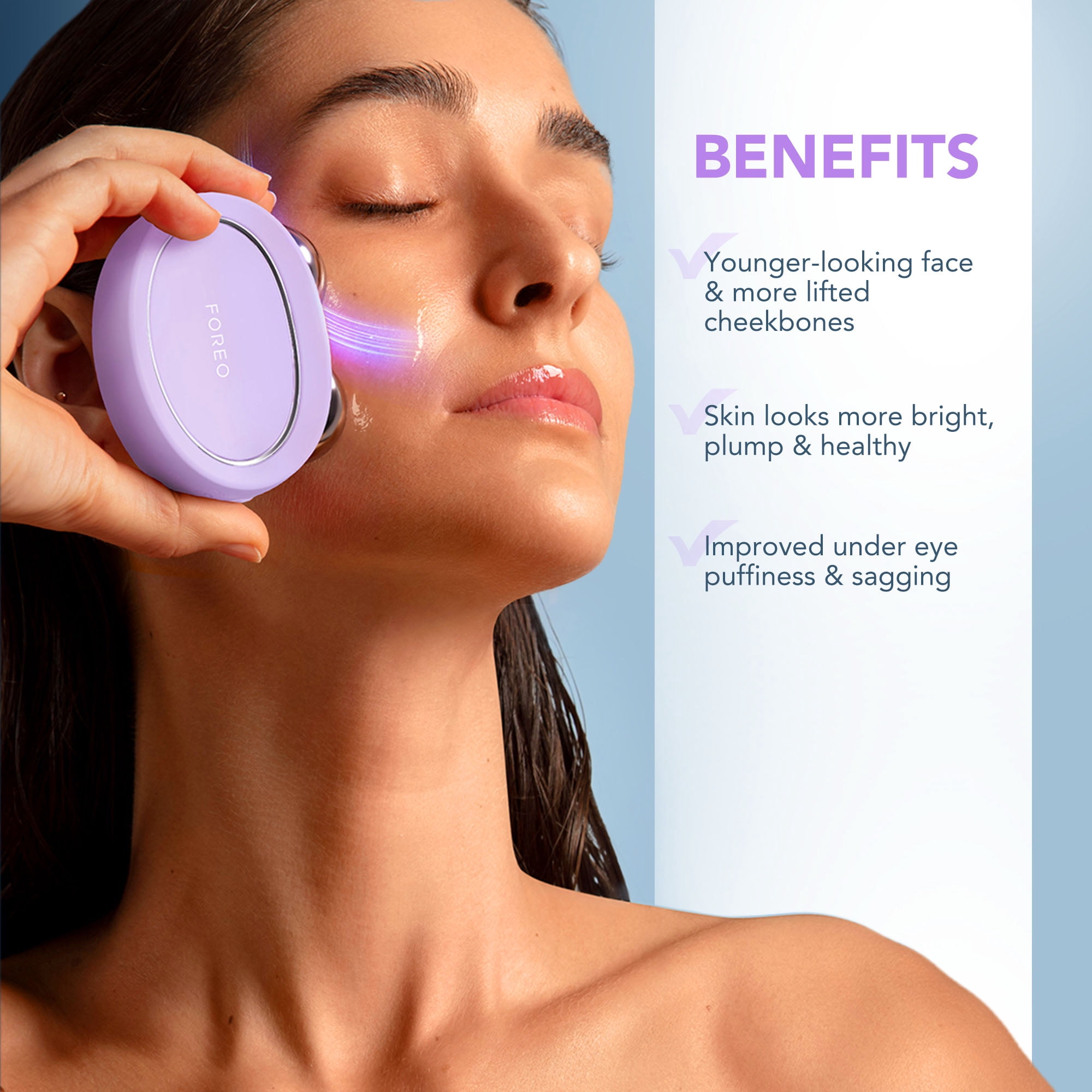 FOREO BEAR 2 Microcurrent Facial Toning Device Bundle with Supercharged Serum 2.0 and HA+PGA Moisturizer (3 Piece Set) f2iro