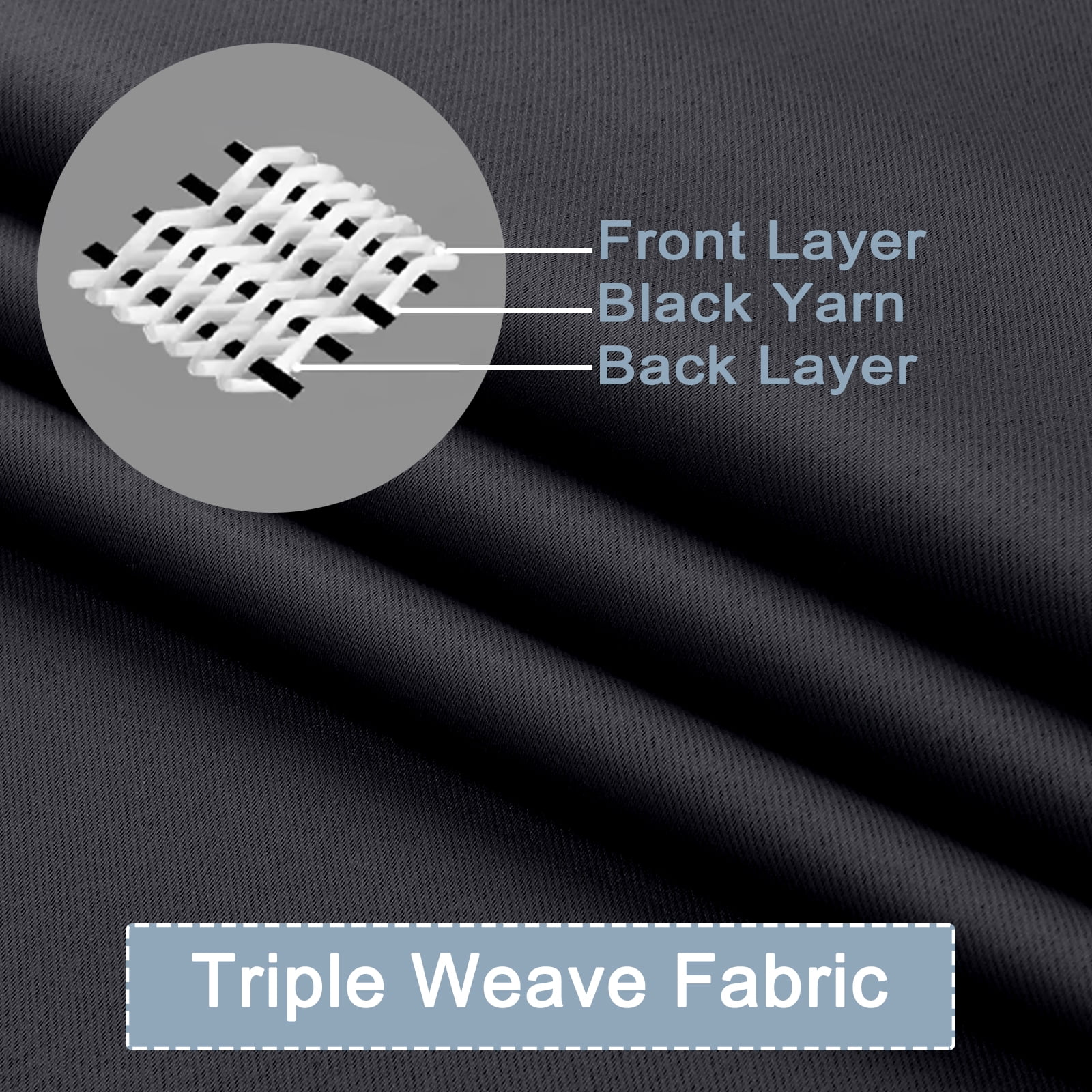 OVZME Thermal Insulated Blackout Window Curtains, Room Darkening Drapes for Bedroom and Living Room (Black, 40 in x 84 in, Set of 2) atf3o