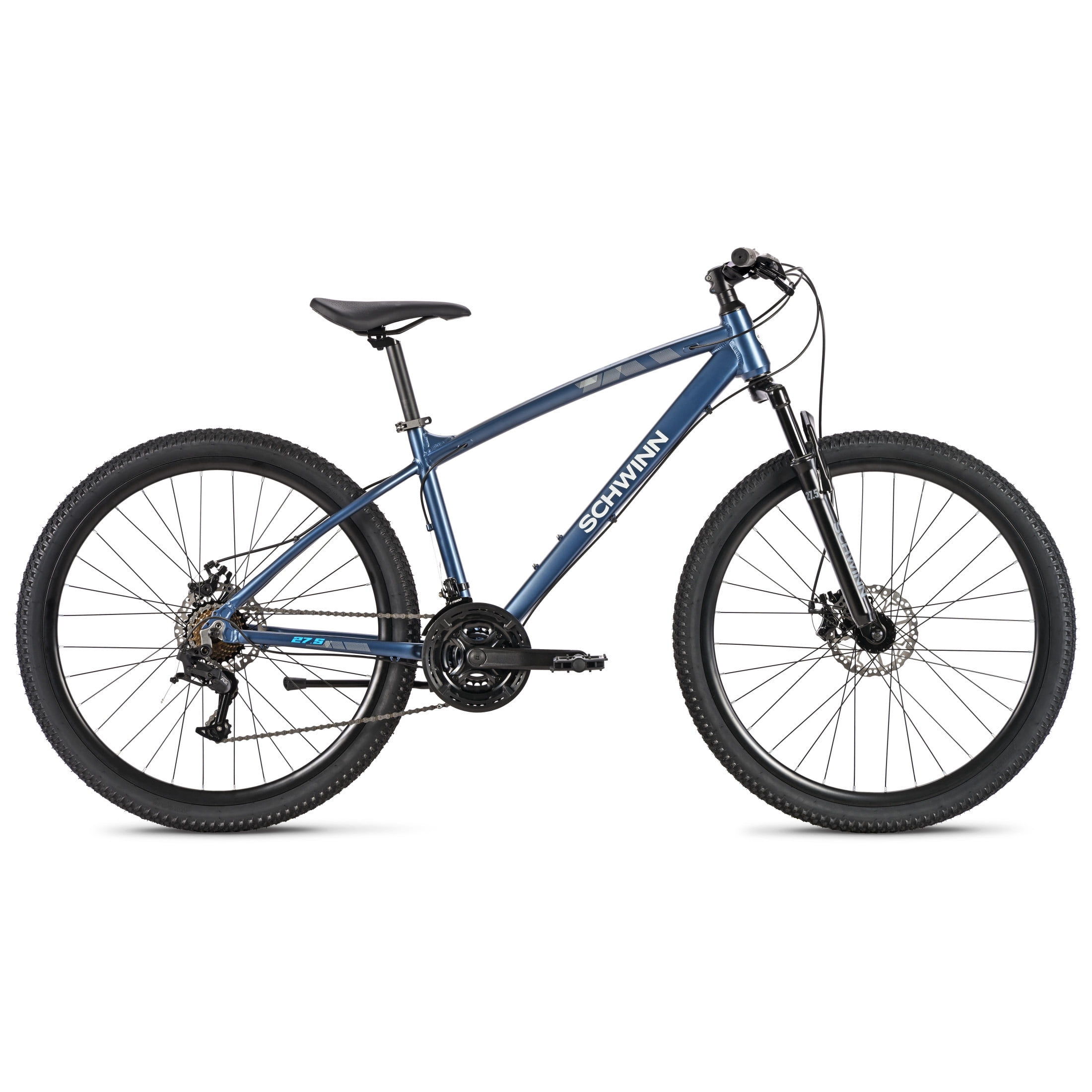 Schwinn High Timber Sport Mountain Bike, Aluminum Frame, 21-Speed Drivetrain, Off-Road Trail Performance (Blue, 27.5 in) 8mnit