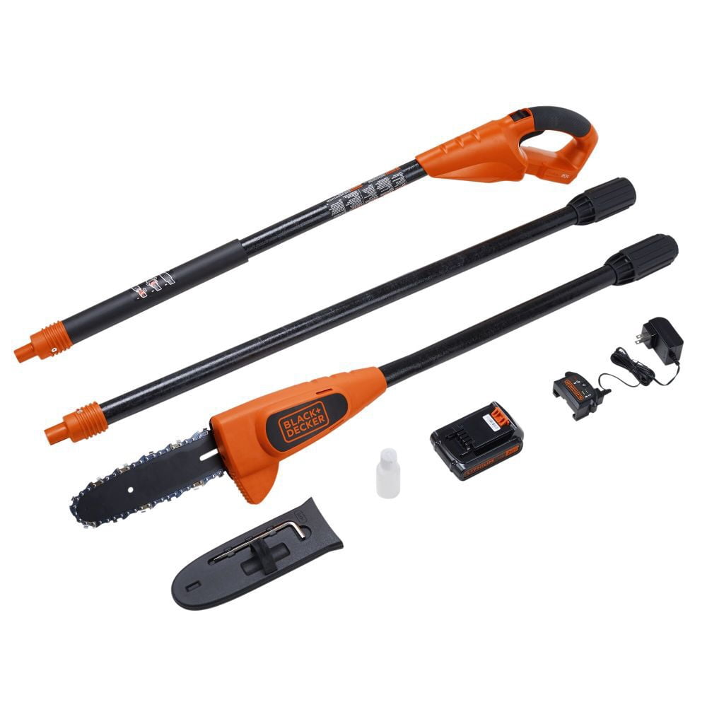 BLACK+DECKER 20V MAX Cordless Pole Saw with Extension Handle (Black, 8 in. Bar) g8bcq