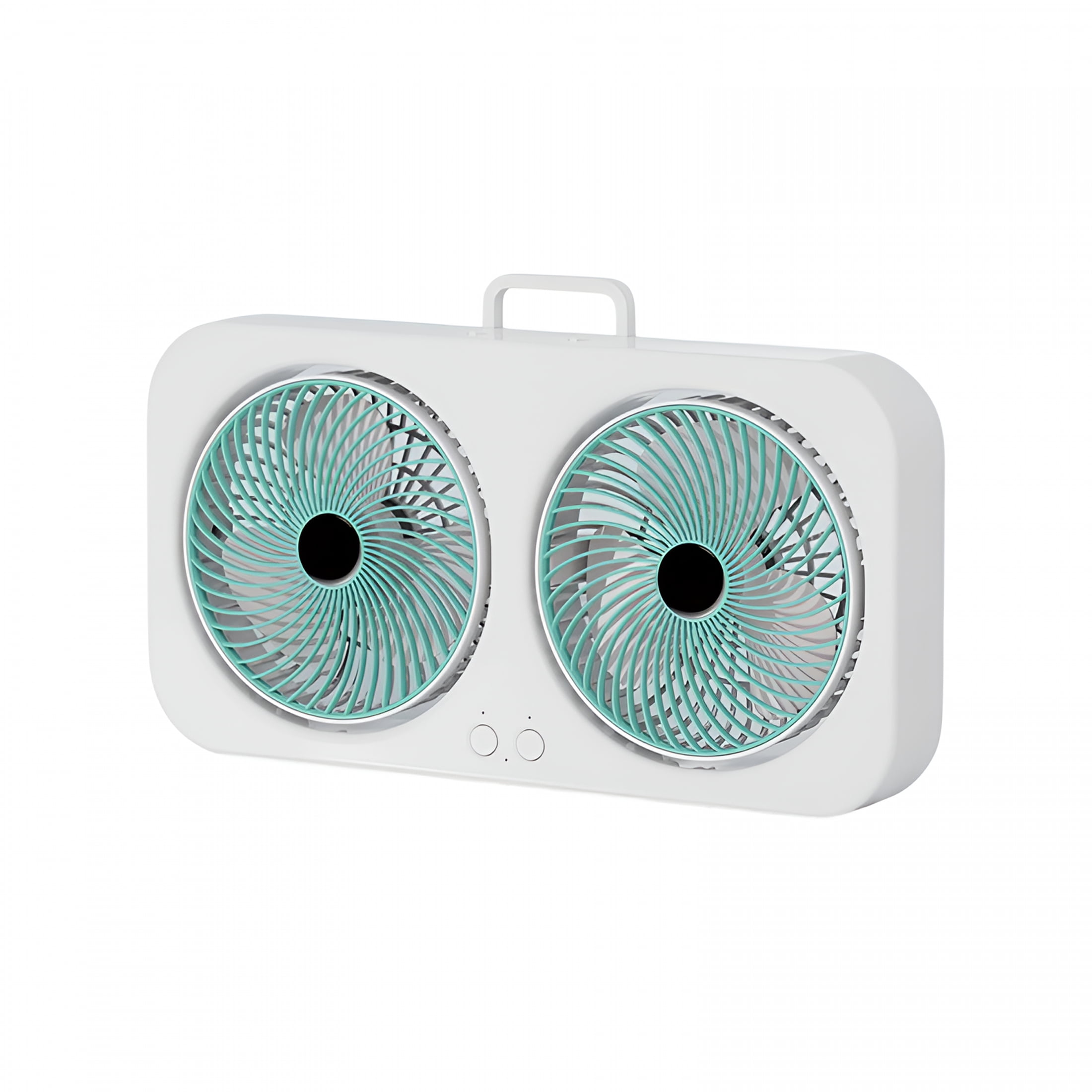 Hibibud Window Fan for Bedroom, Dual 180 Degree Rotating Heads, Energy-Efficient Air Circulation (Green, 15.7 in) b8mw4