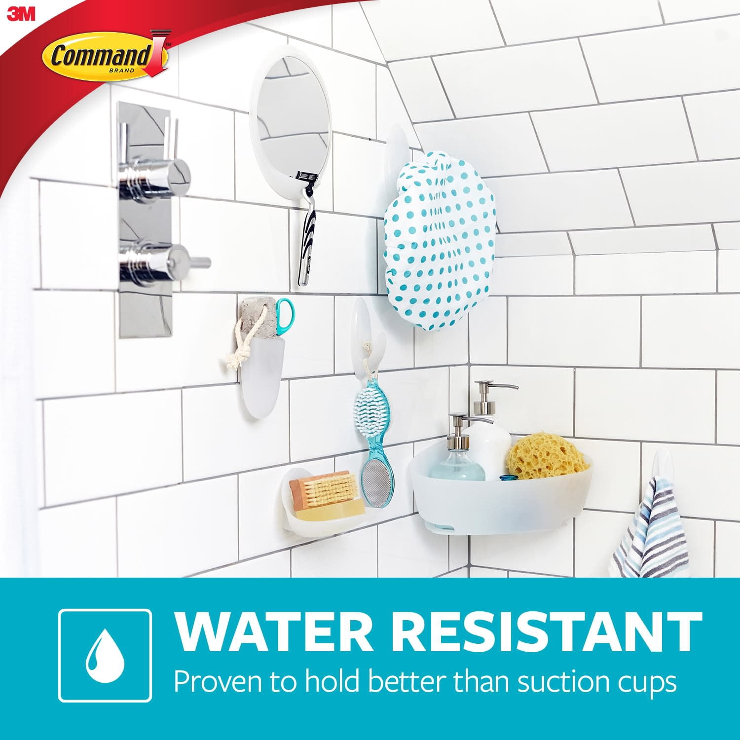 Command Bath Multi-Hook, Damage-Free Water Resistant Bathroom Organizer (White, 1 Hook) 88fsh