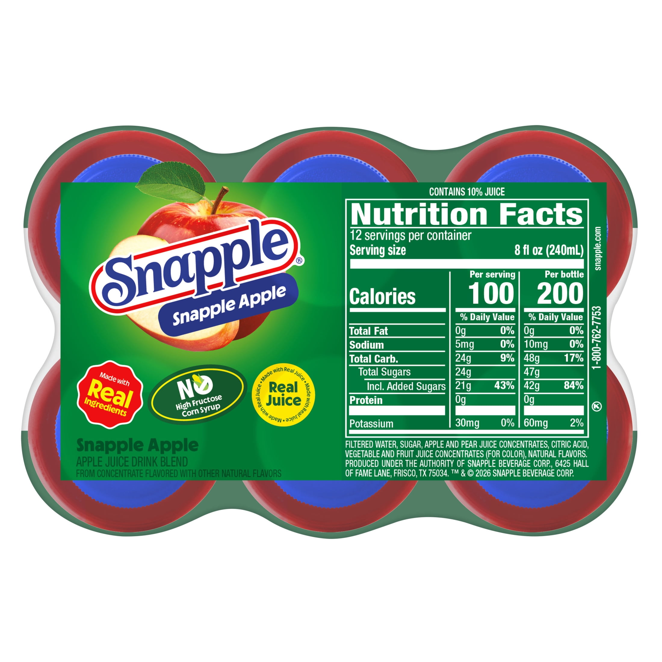Snapple Apple Juice Drink, Crisp Refreshing Fruit Beverage (6 Pack, 16 fl oz) jide6