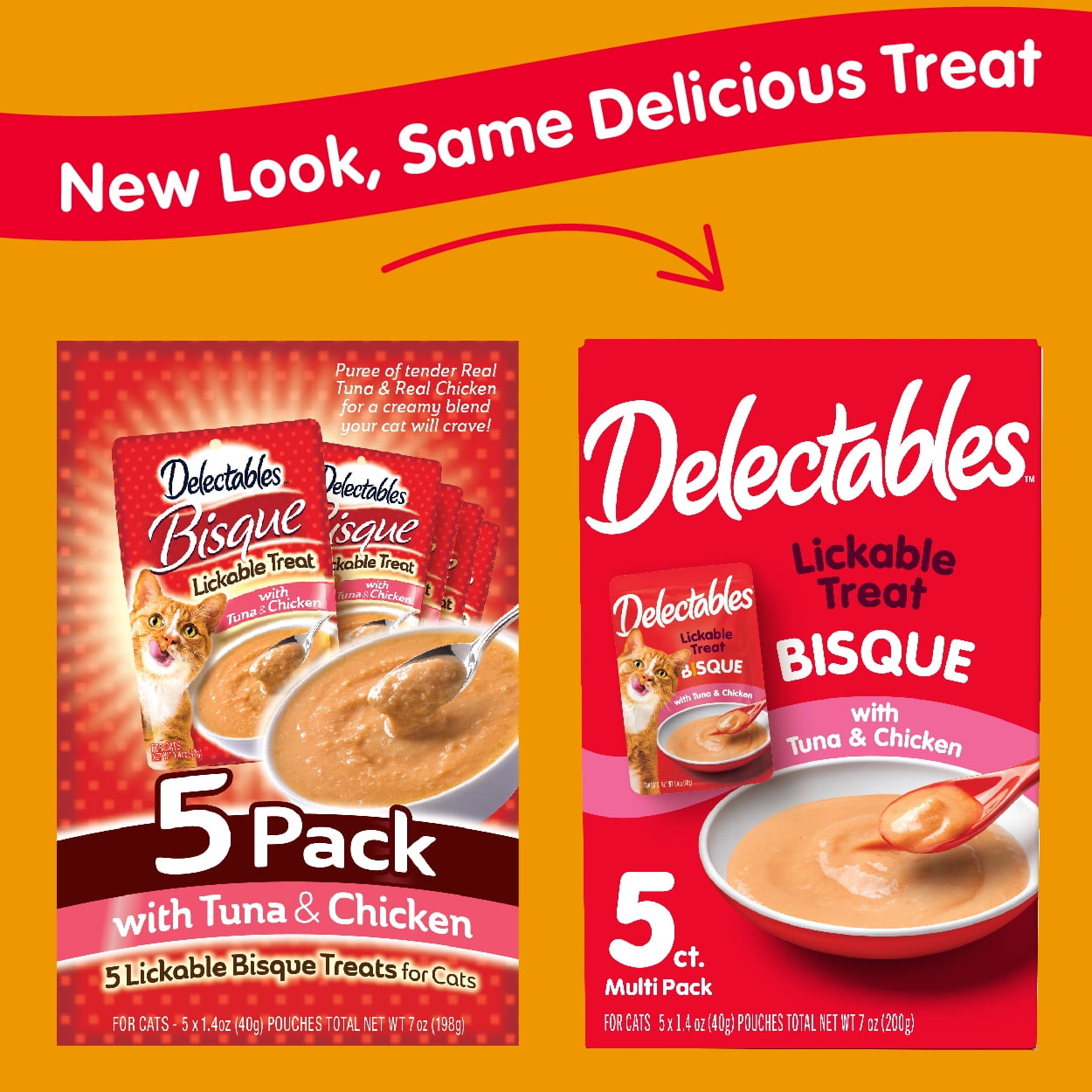 Delectables Bisque Tuna & Chicken Lickable Wet Cat Treats (5 Count, 1.4 oz) 72tkf