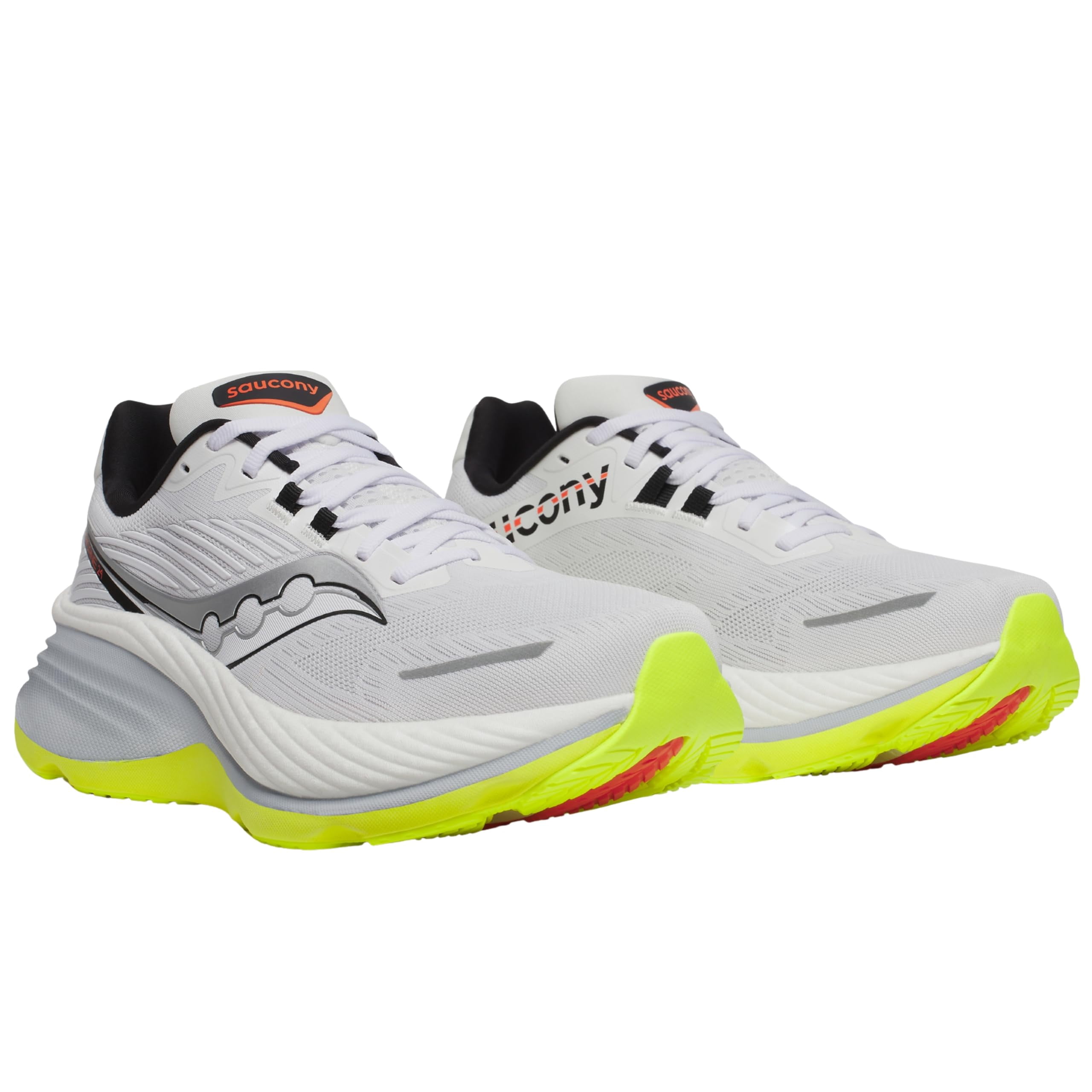 Saucony Hurricane 24 Men's Running Shoes Cushioning Stability Performance (White/Black, 11.5 US) 7pufw