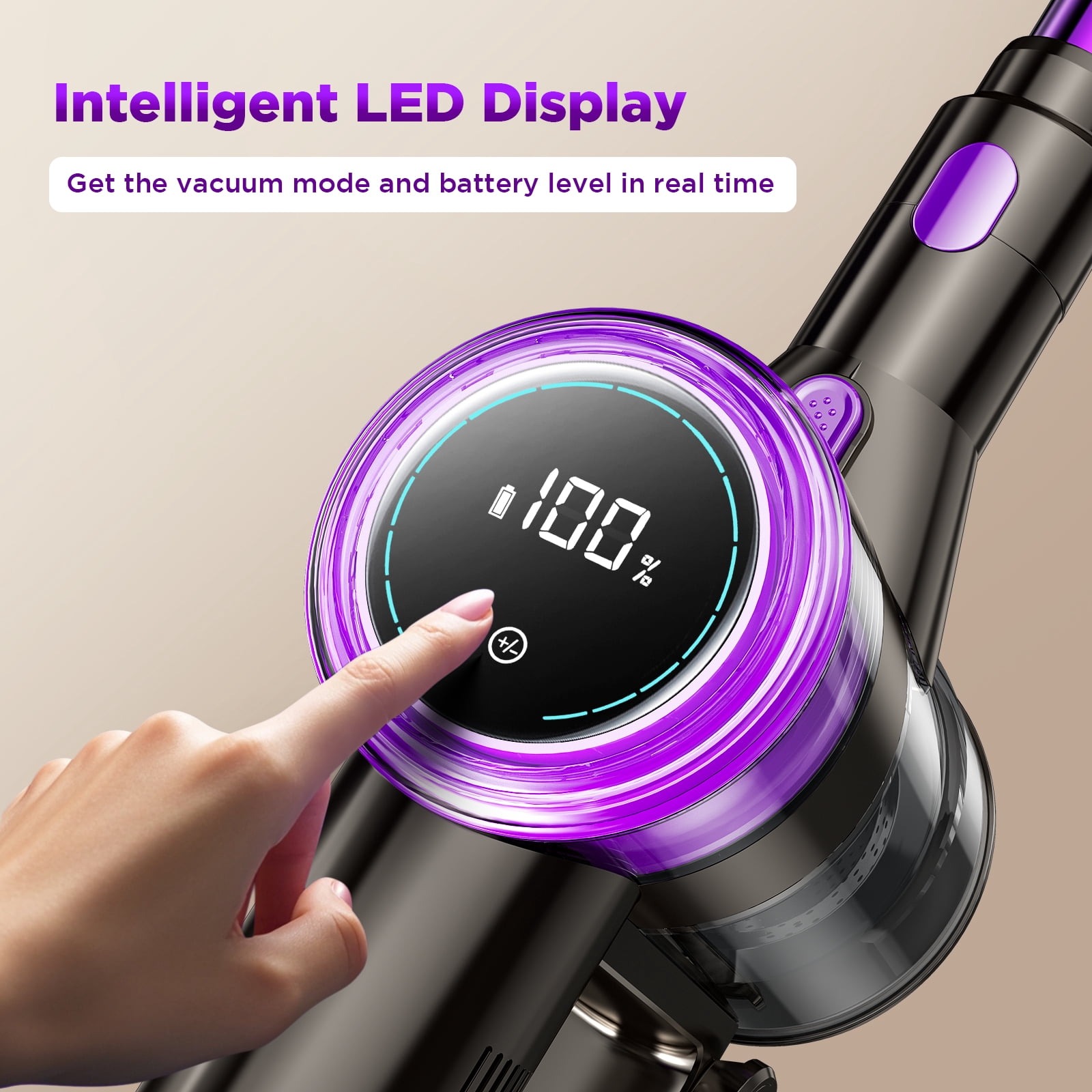 KANFUAQ Cordless Stick Vacuum Cleaner, Powerful 38KPA Suction, Lightweight for Pet Hair and Carpet (1 Liter) mq1a6