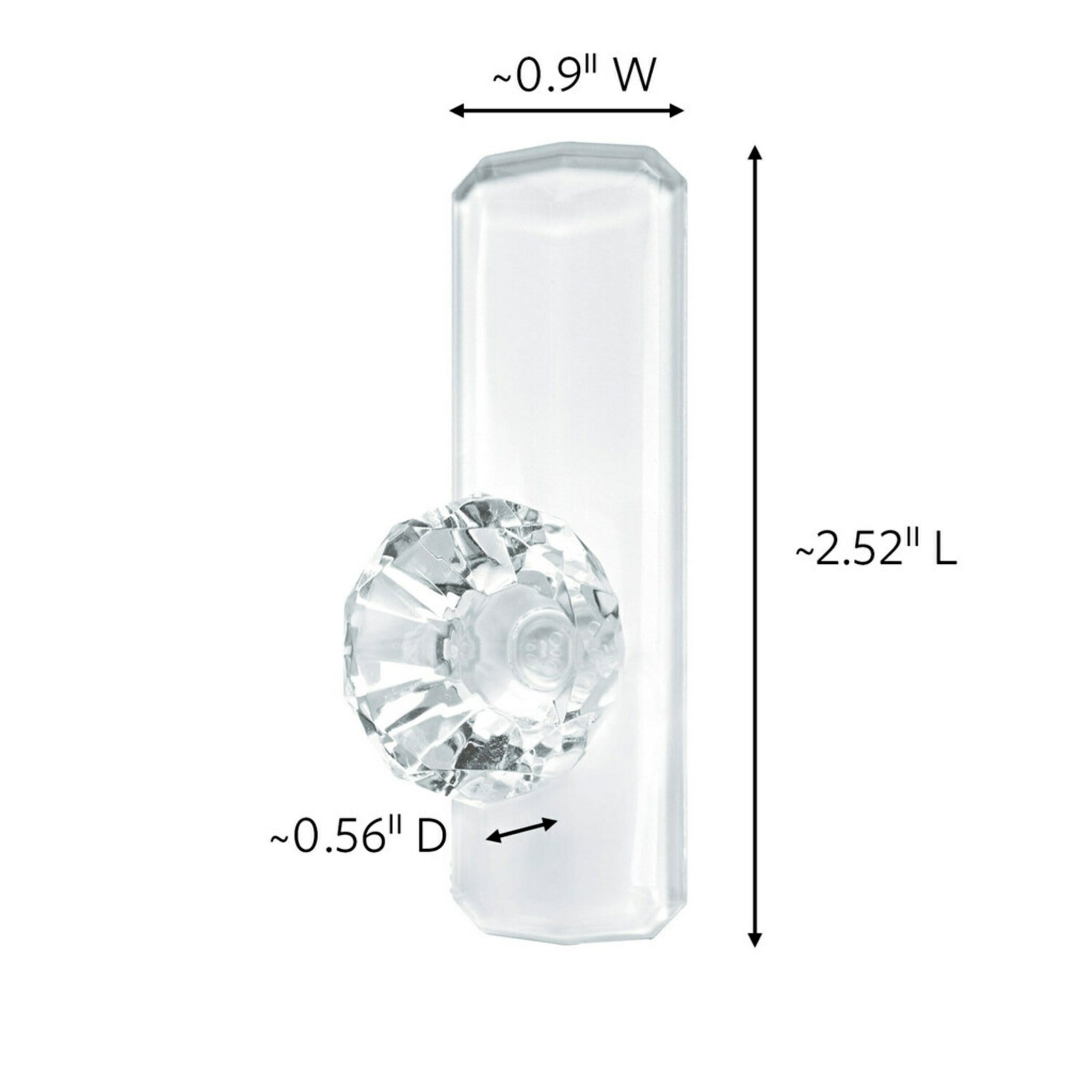 Command Clear Medium Crystal Hooks (Clear, 2 Hooks, 3 Strips) gd226