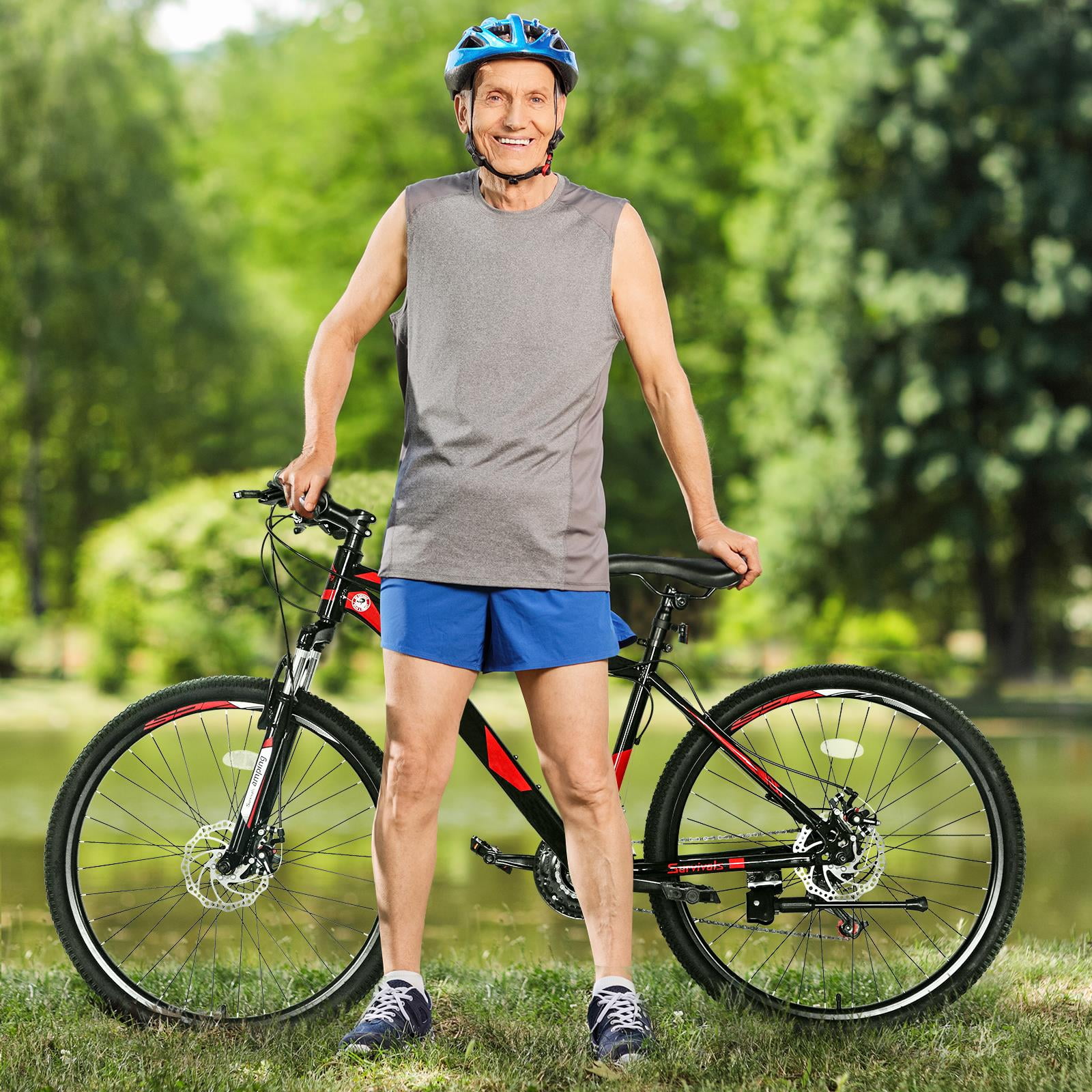 Ktaxon 26 in Explorer Mountain Bike 21 Speed (Black, Red) xlzo8