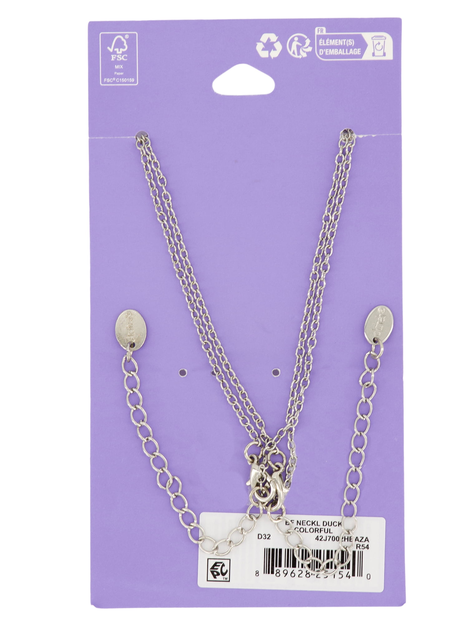Claire's Best Friends Forever Fuzzy Rubber Ducky Charm Necklaces (Yellow, 2-Pack) 2ci05