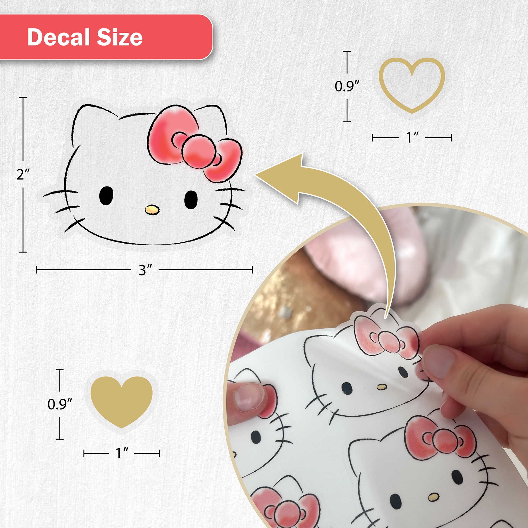 Wall Palz Hello Kitty Vinyl Wall Decals Peel and Stick Room Decor (Pink, 94 Count) lzjqu