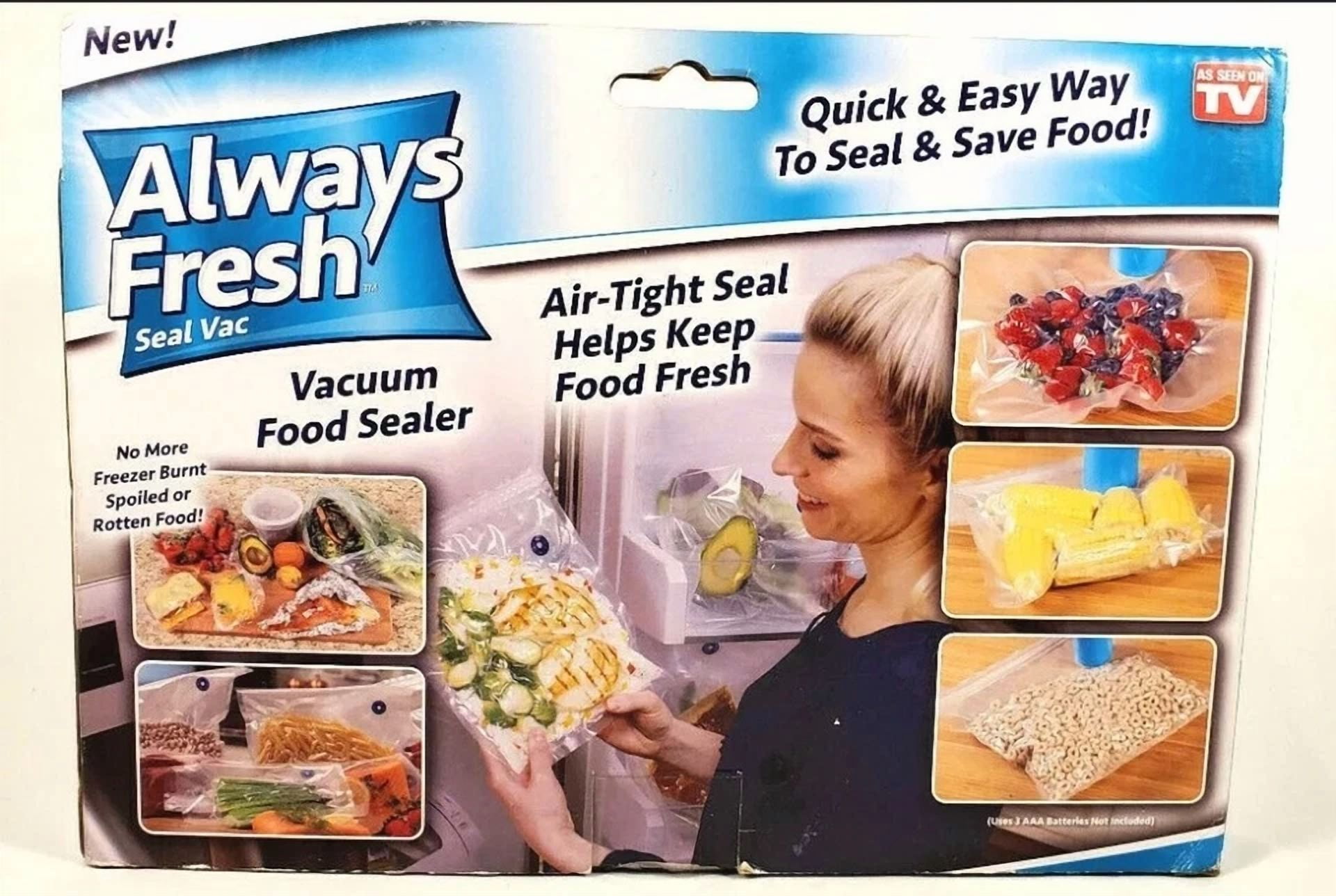 Knack Vacuum Food Sealer System with Reusable Storage Bags (4 Quart and 2 Gallon Bags) awppz