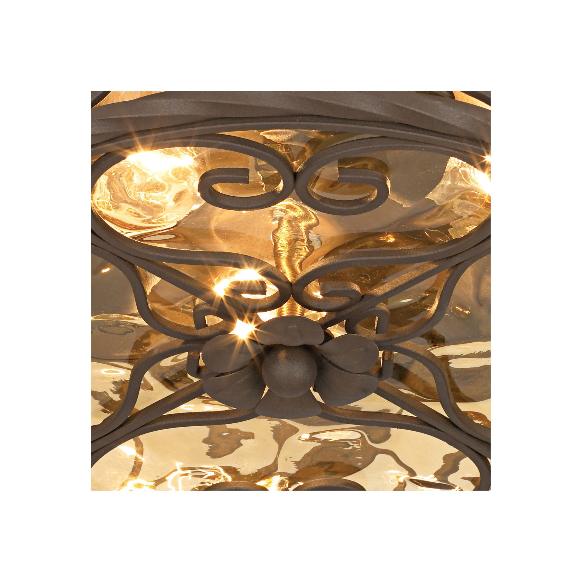 John Timberland Casa Seville Rustic Farmhouse Flush Mount Outdoor Ceiling Light Fixture (Dark Walnut, 12 in Wide) 43byl