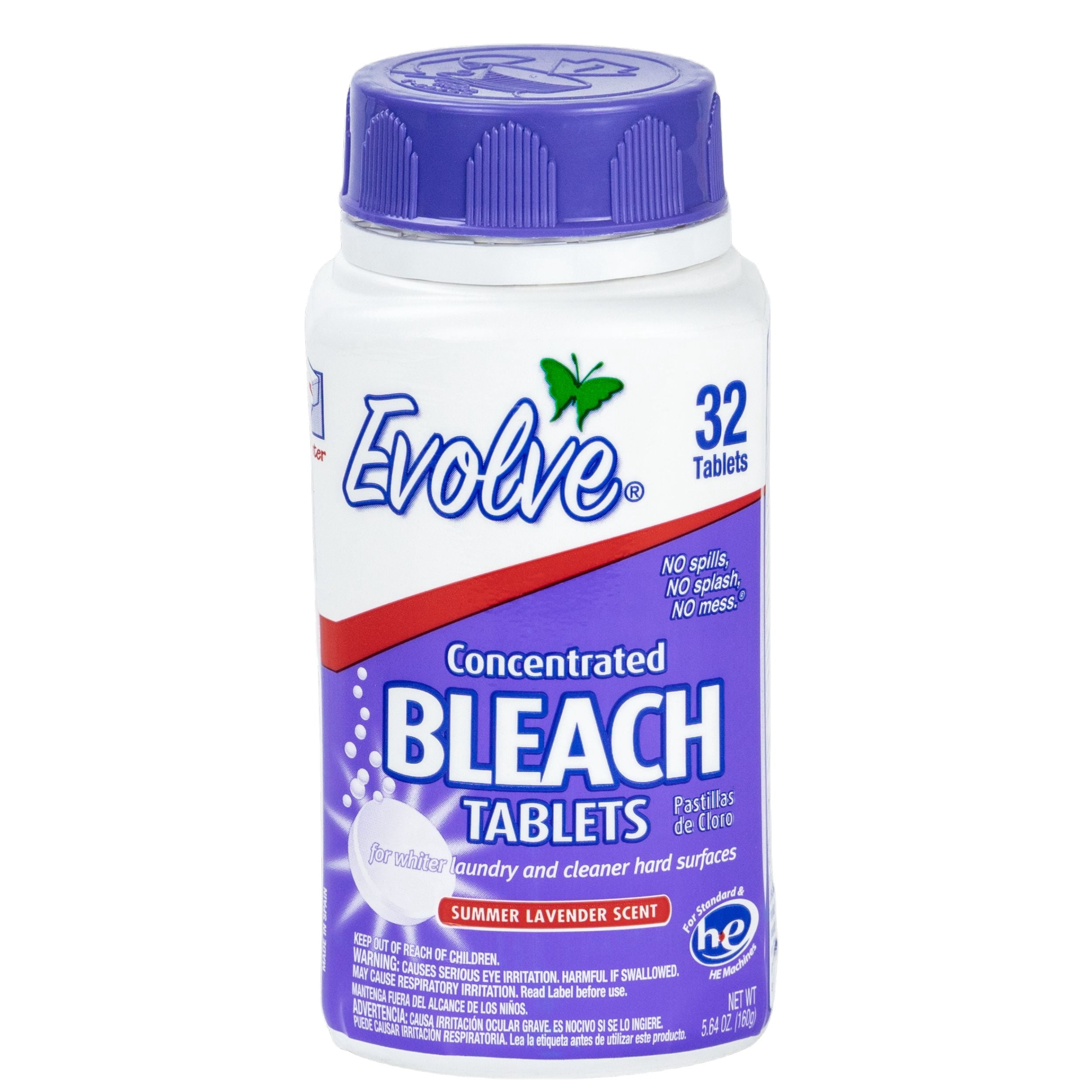 Evolve Concentrated Bleach Tablets, Summer Lavender Scent, Laundry & Surface Cleaner (64 Count) sk1ei