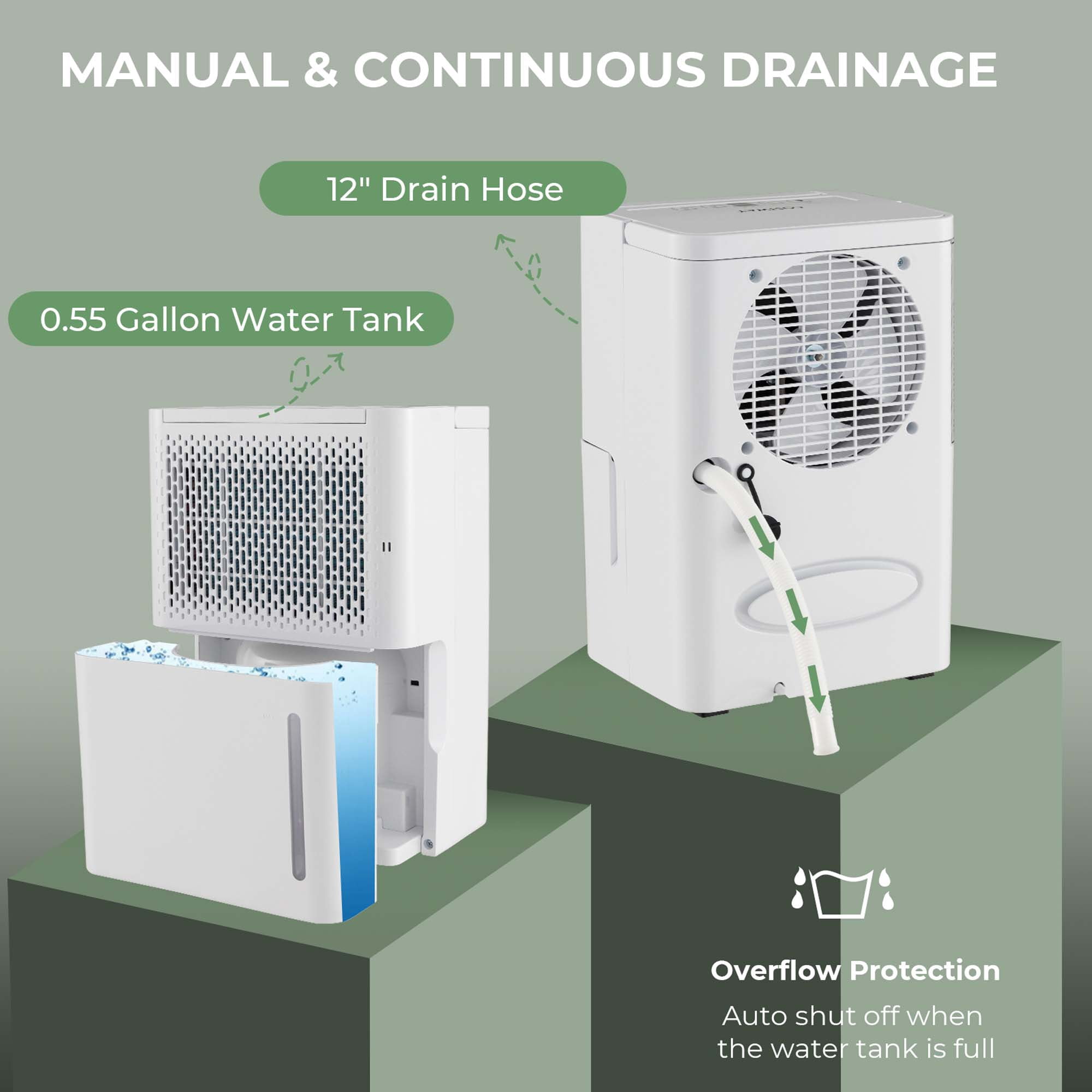 Costway 32 Pint Dehumidifier for Basements and Large Rooms (White, 2000 sq ft) fm6q9