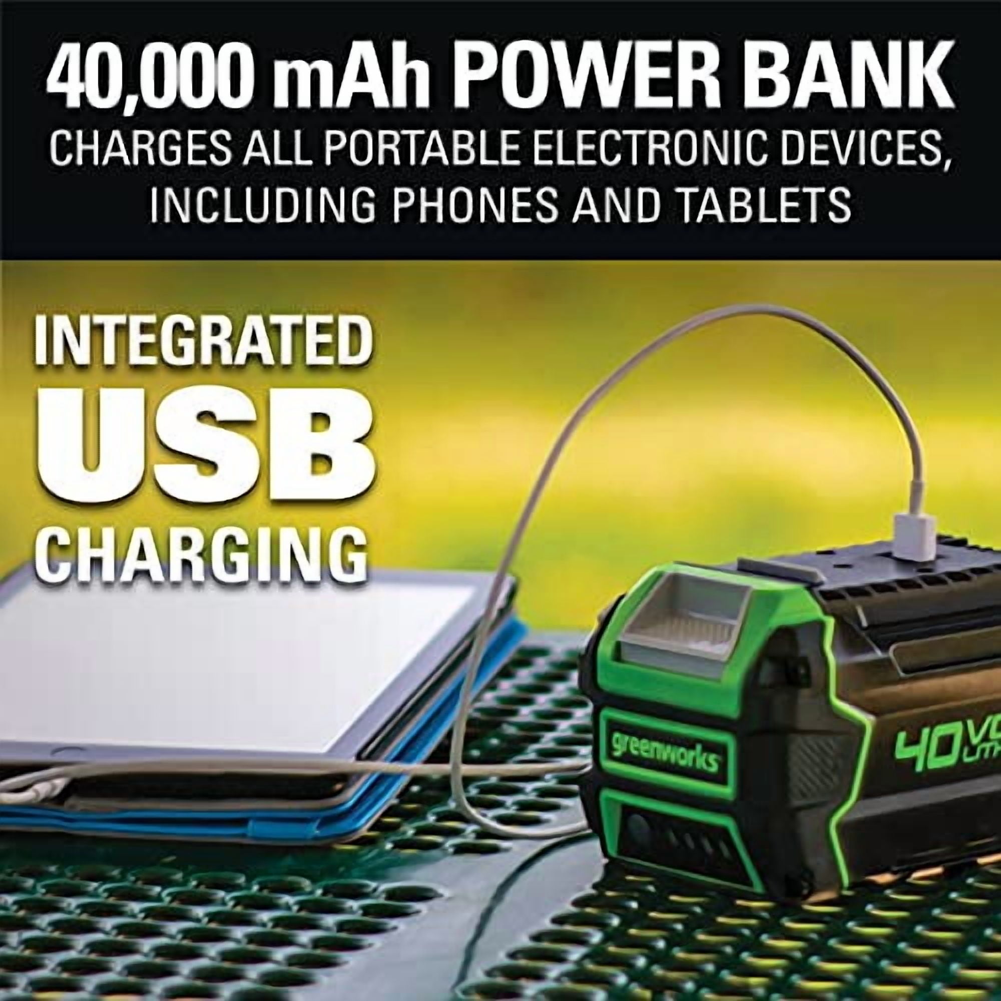 Greenworks 40V 21 in Brushless Self-Propelled Lawn Mower with 2 x 4Ah USB Batteries and Charger (21 in) 6lc8i