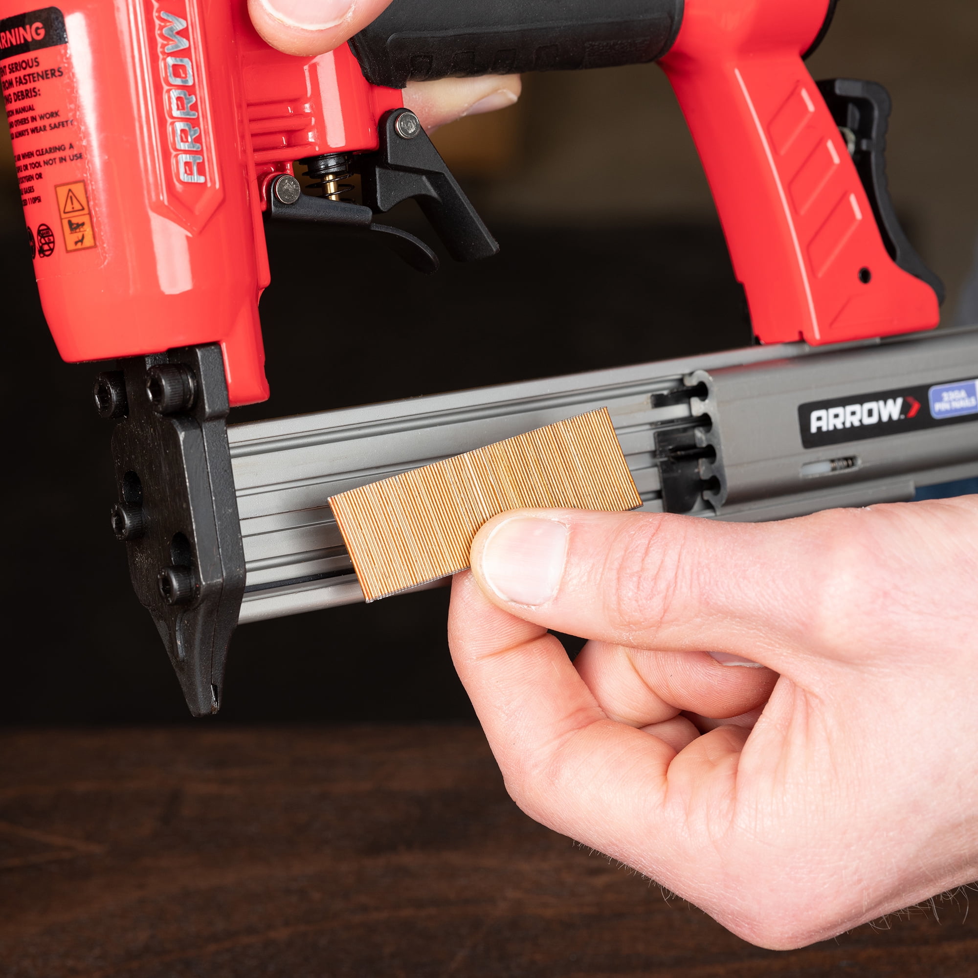 Arrow PT23G Pneumatic Pin Nailer (Red, 23 Gauge) 3mmvz