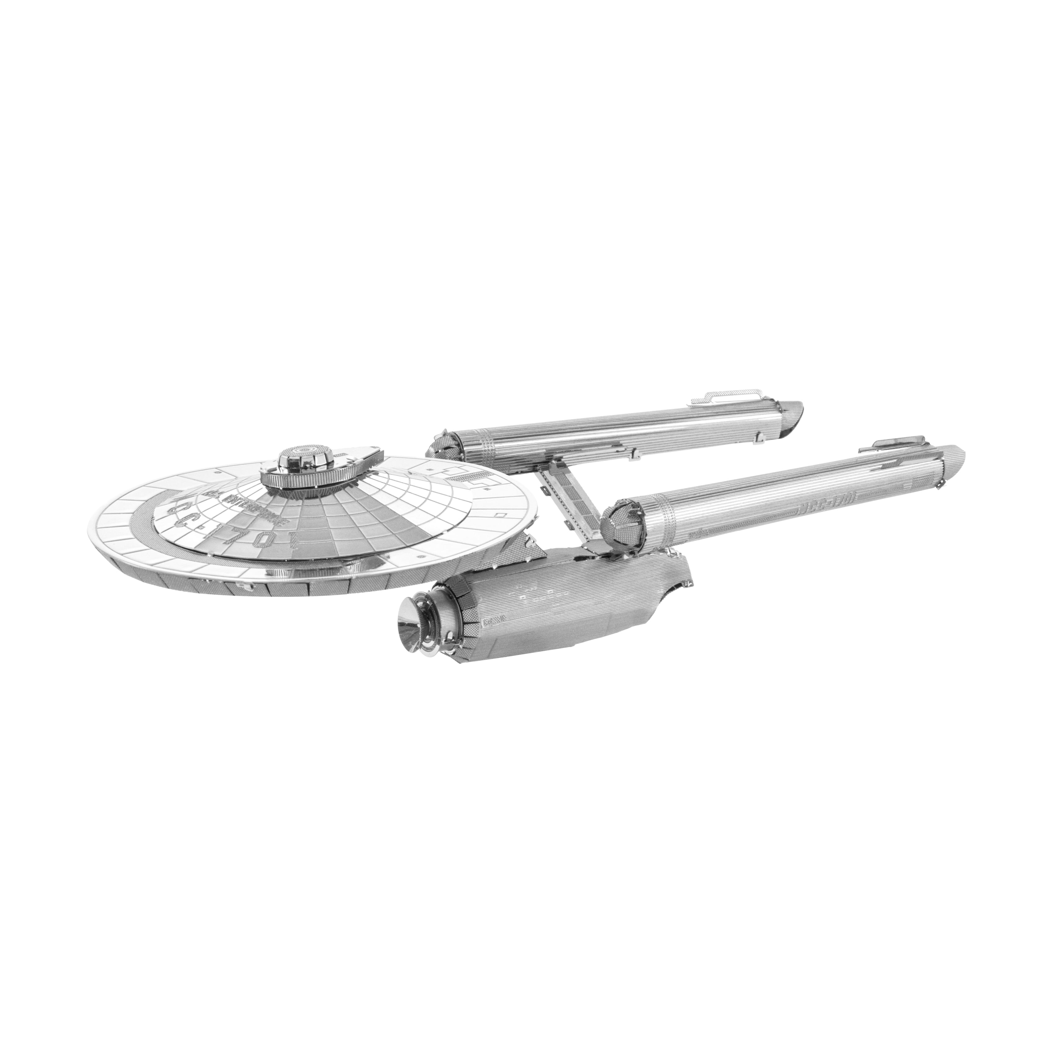 Fascinations Metal Earth 3D Metal Model Kit Star Trek U.S.S. Enterprise NCC-1701 (Silver, Small) 5cjln