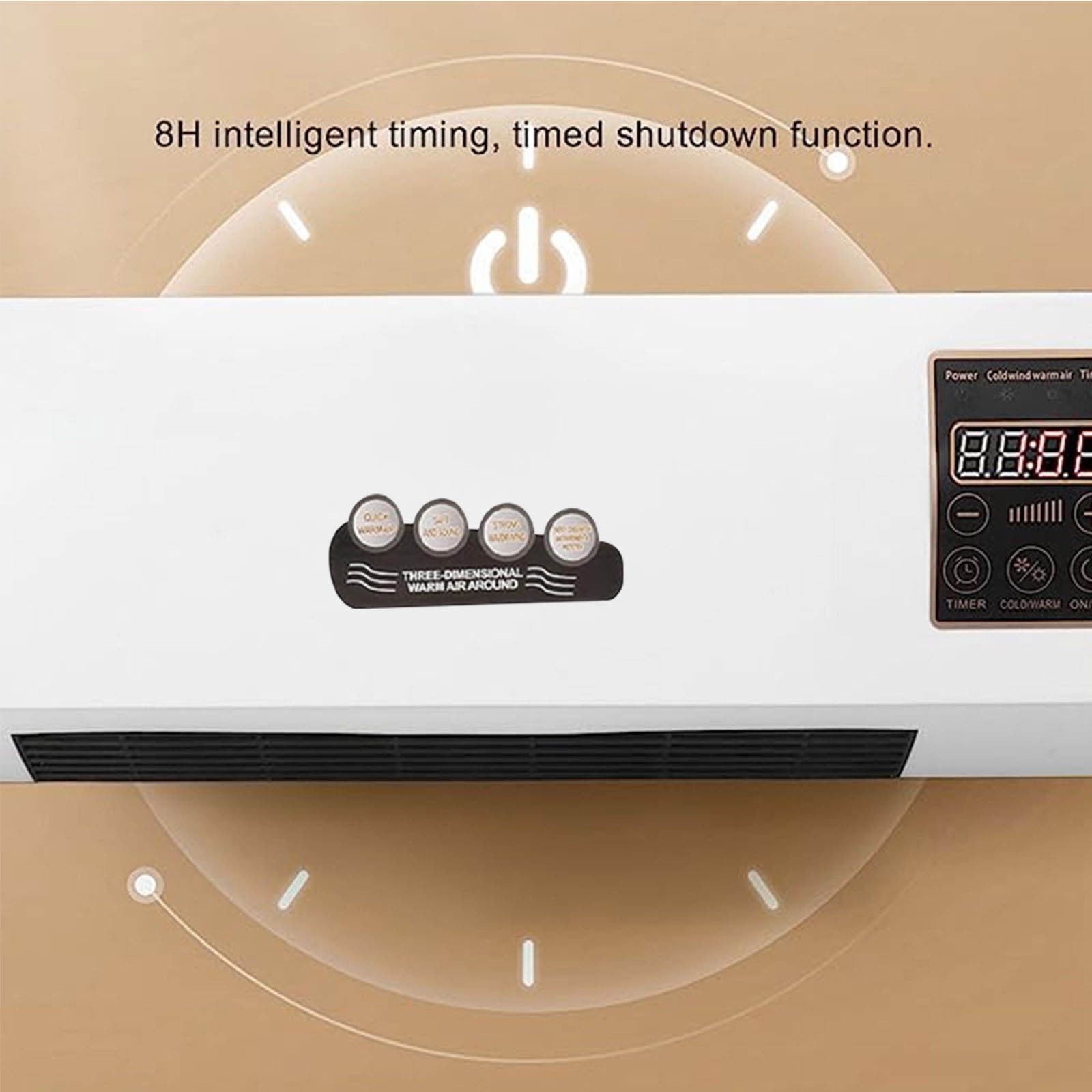 HOMBOTI Electric Wall Heater, Space-Saving Indoor Heating Unit with Remote Control and Towel Drying Rack (White, 1 Unit) 05rdp
