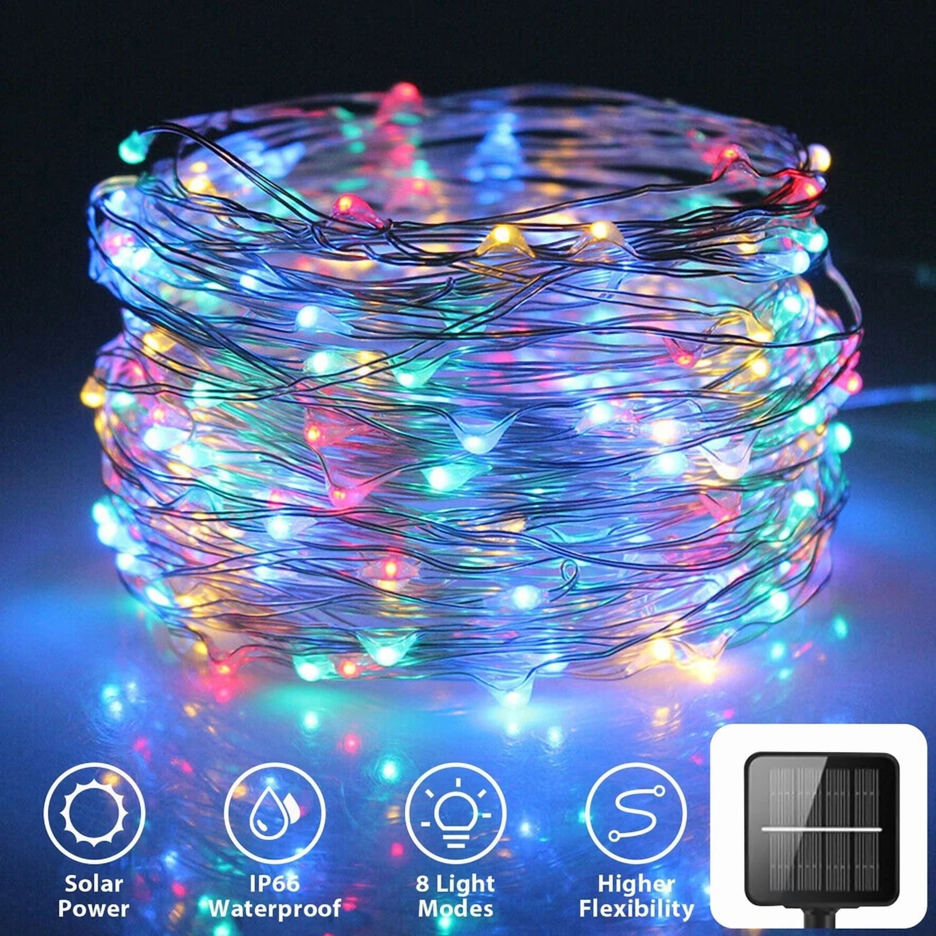 Purely Elizabeth Solar Fairy Lights (100 LED, Copper Wire String Lights for Garden and Home Decor) 0kru7