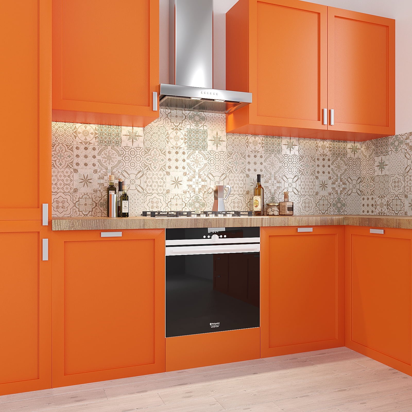 VEELIKE Peel and Stick Orange Wallpaper, Waterproof Removable Vinyl Contact Paper for Kitchen Cabinets and Furniture (Orange, 15.7 in x 118 in) yxu8y