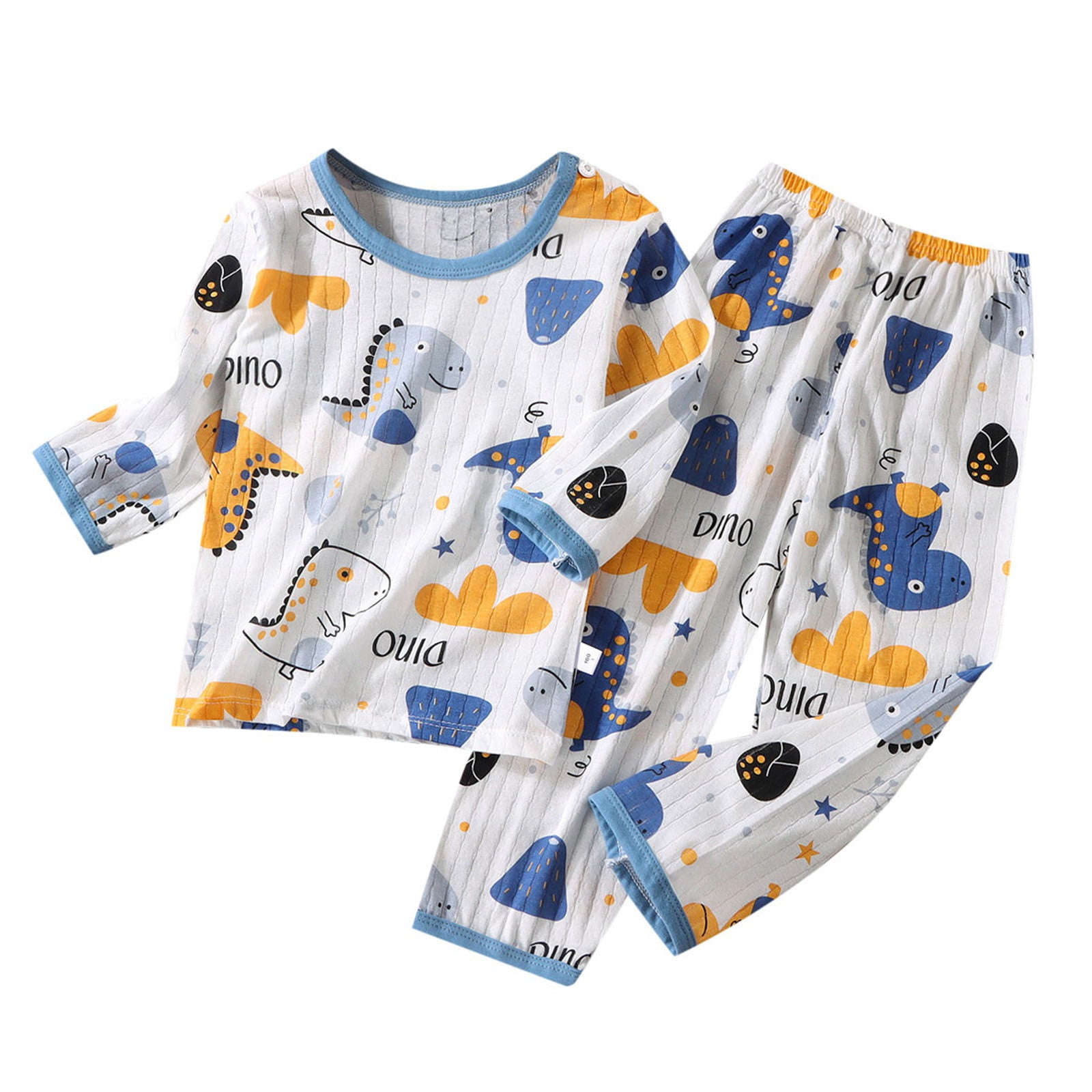 Vrotazzy Toddler Boys Long Sleeve Pajama Set Comfortable Sleepwear Outfit (Grey, 3-6 Months) irciu