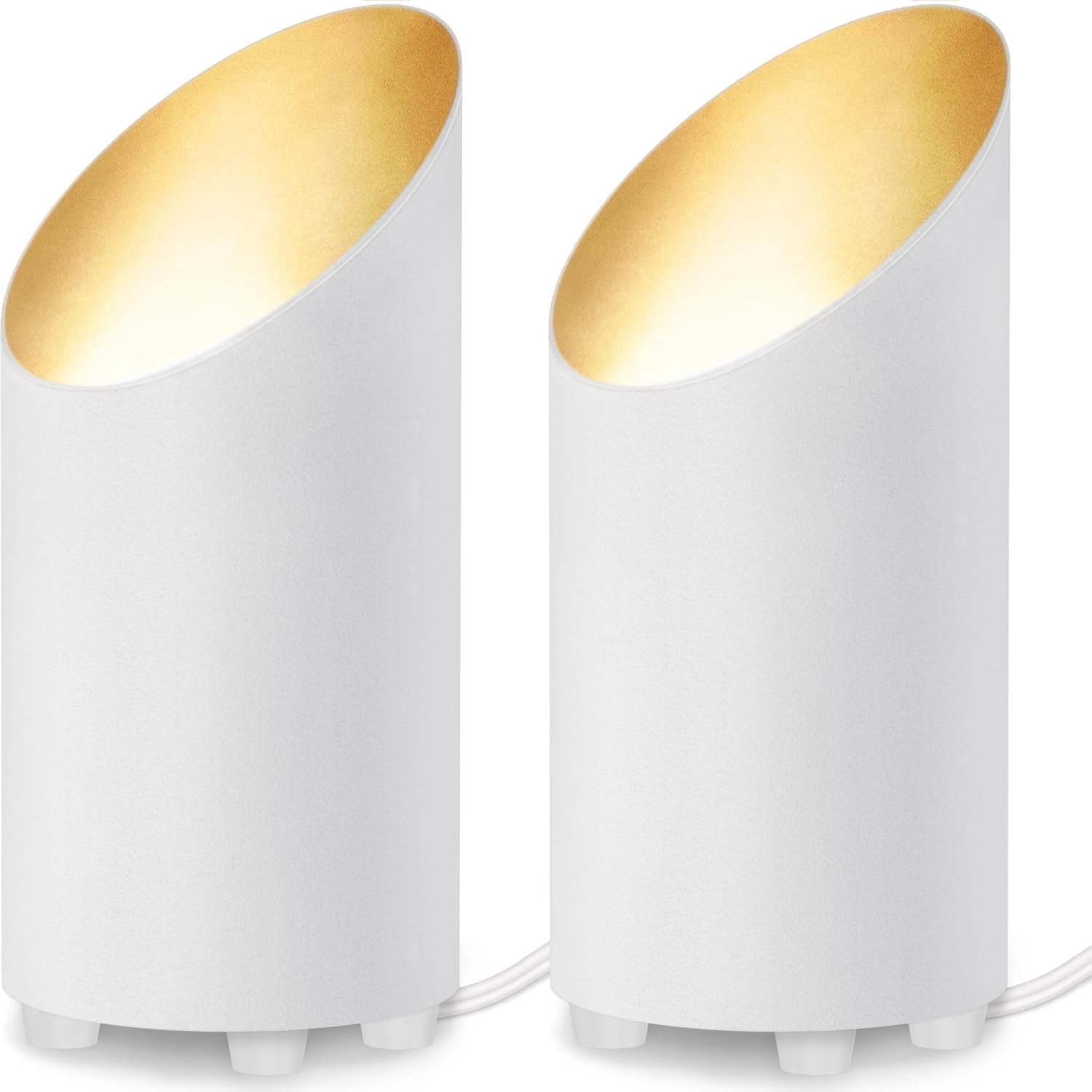 SUNVIE Indoor LED Uplight Floor Lamp with GU10 Bulbs (White, 2 Pack, 8 in Height) rx0mq