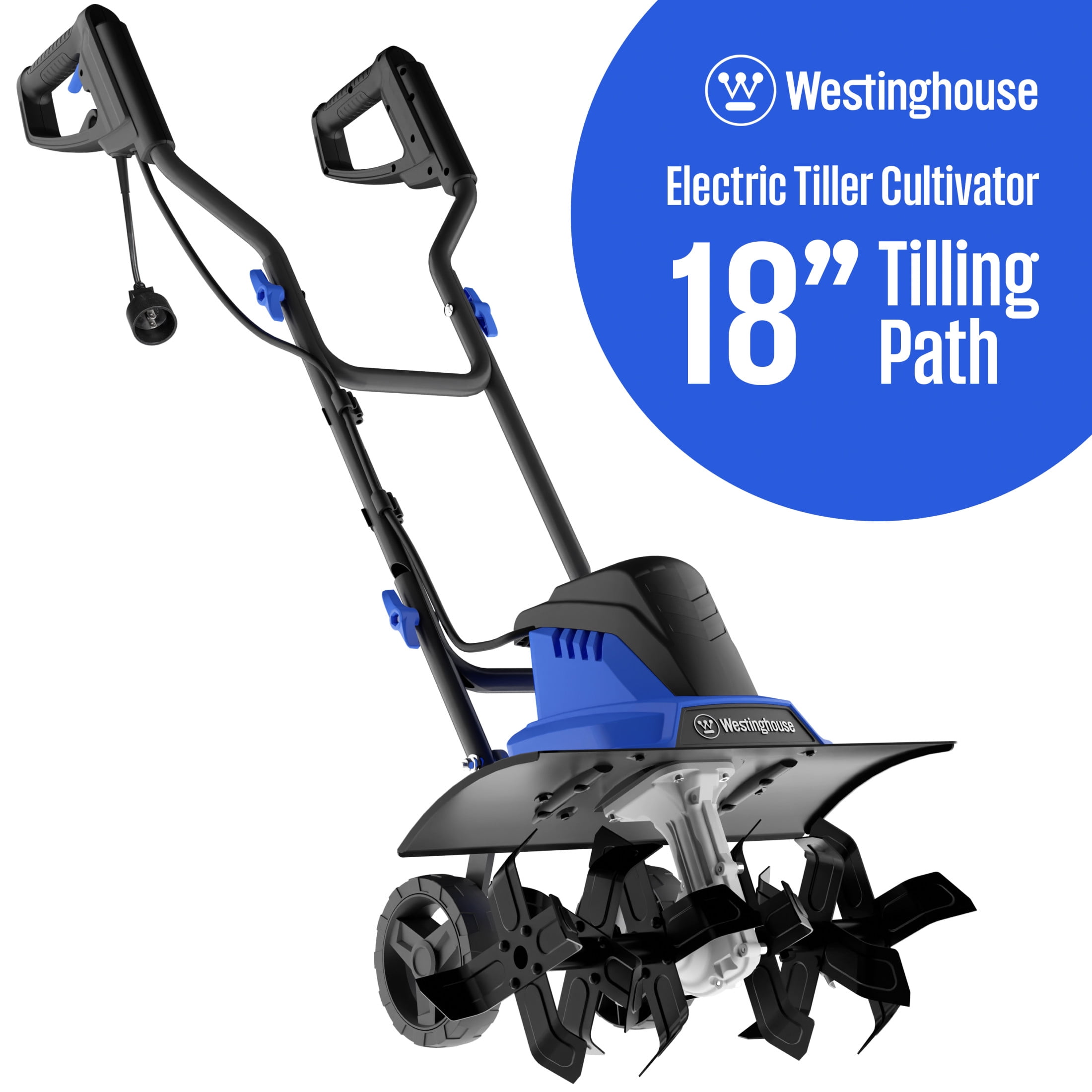 Westinghouse 15 Amp Corded Electric Tiller Cultivator (Blue, 18 in) 3xbw2