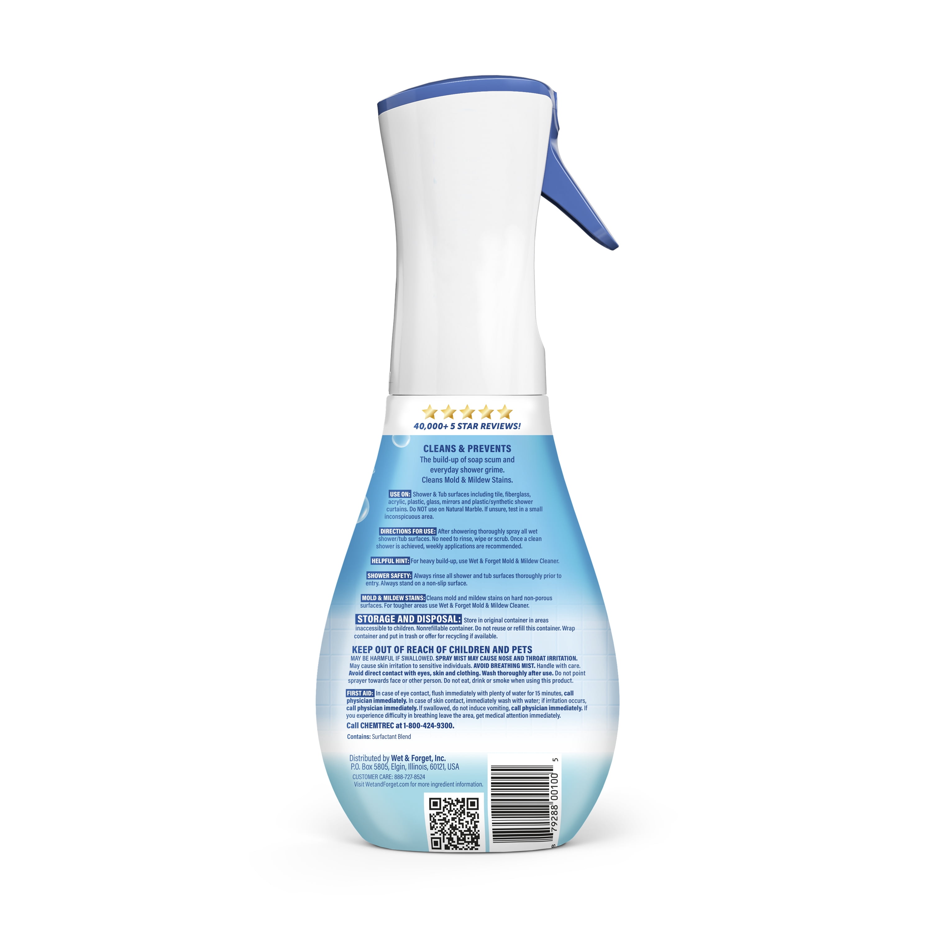 Wet & Forget Shower Ultra Cleaning Mist, Weekly Bathroom Surface Cleaner (Fresh Scent, 16.9 fl oz) puydb