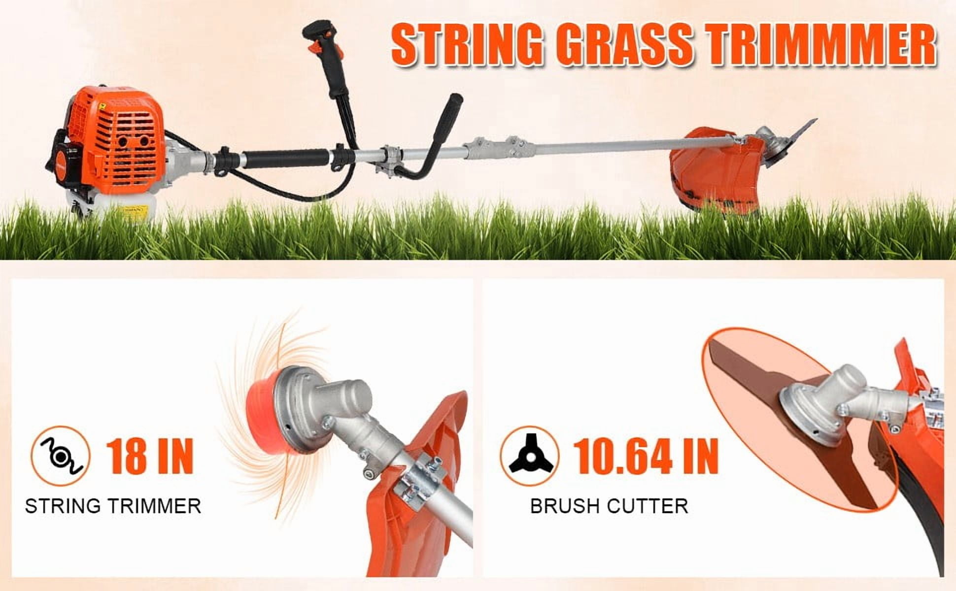 WETS 52cc 2-Stroke Gas String Trimmer and Brush Cutter (Orange, 10 in) 039x9