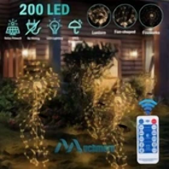Purely Elizabeth 200 LED Solar Fairy Lights Waterproof Outdoor Decorative String Lighting (Warm White, 72 ft) udzvm