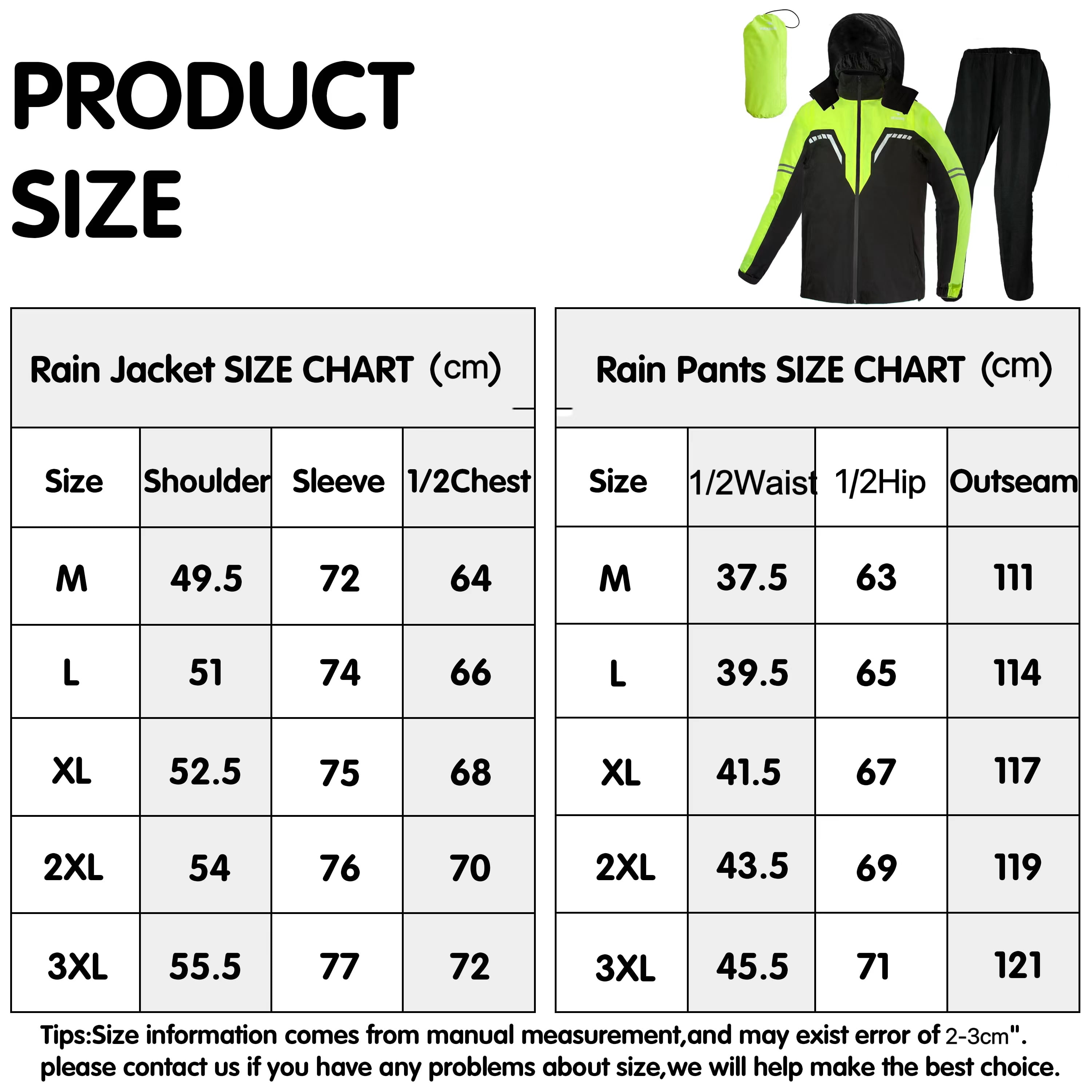 VIKAMAKA Men's Motorcycle Rain Suit, Waterproof Breathable Reflective Gear (Grey and Black, Medium) dzh02 - Image 6