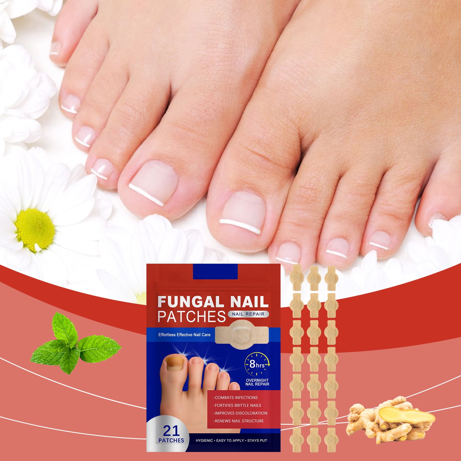 Cassiu Pearl Fungal Nail Patches, Hydrogel Nail Care Treatment for Discoloration and Repair (21 Count, 2 Pack) mmfgp
