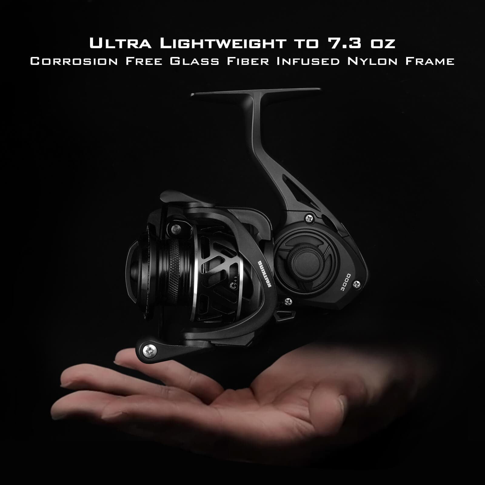KastKing Zephyr Spinning Reel Graphite Frame 5.2:1 Gear Ratio (Black, 3000 Series) ph0fk