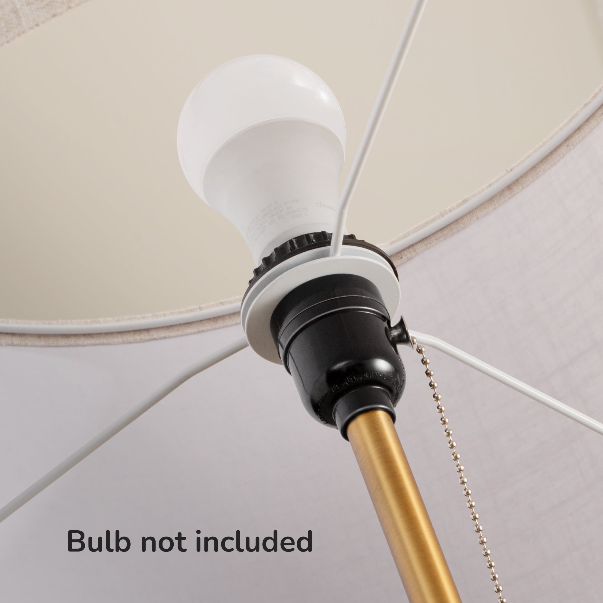 EDISHINE Vintage Floor Lamp for Living Room, Mid-Century Modern Standing Light with Chain Switch (Gold, 62 in) 4fxcu